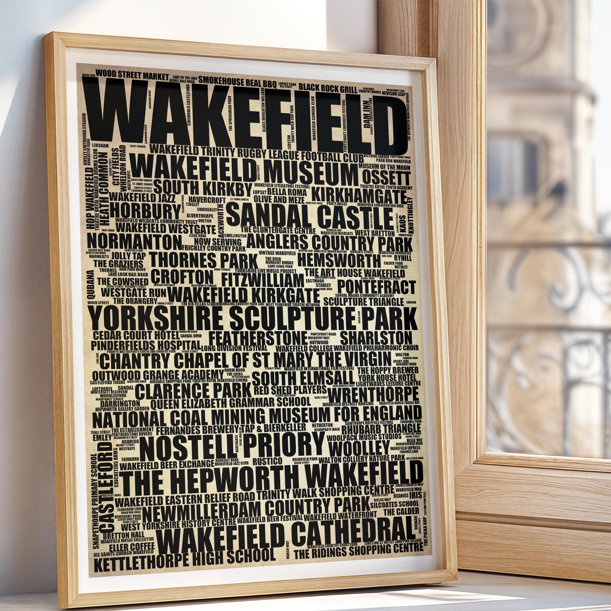 Wakefield - Premium Typographic Word Cloud Prints, Posters & Gifts