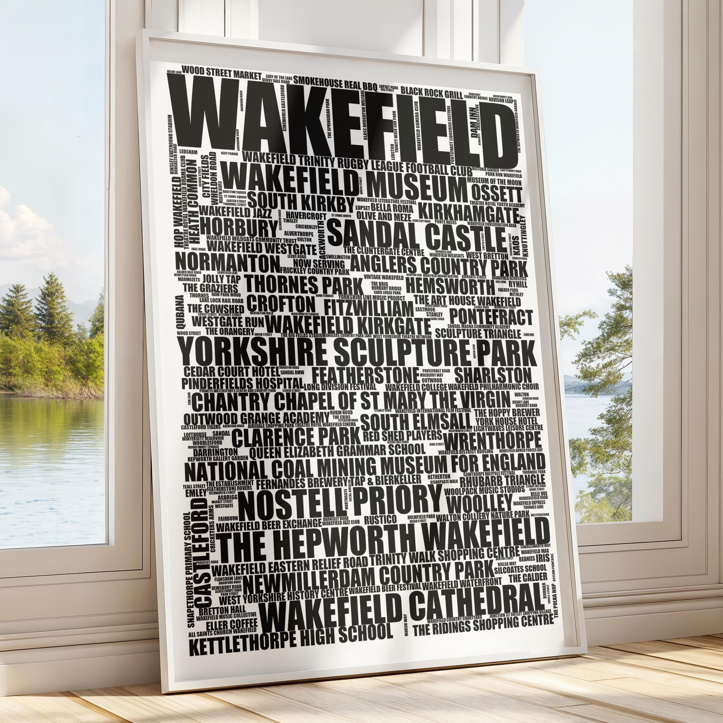 Wakefield - Premium Typographic Word Cloud Prints, Posters & Gifts