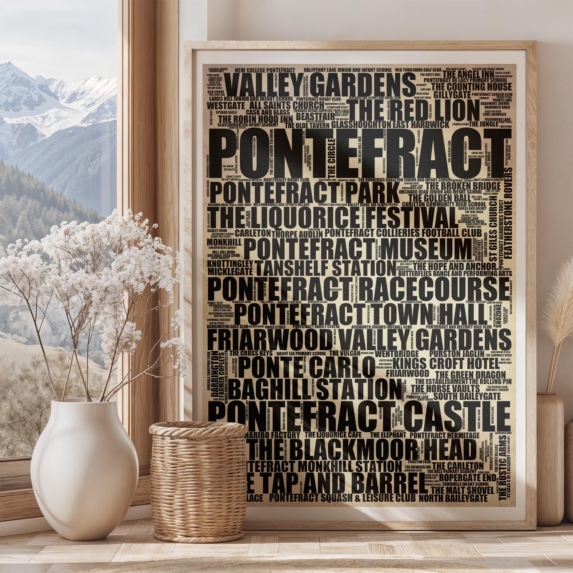 Pontefract - Premium Typographic Word Cloud Prints, Posters & Gifts