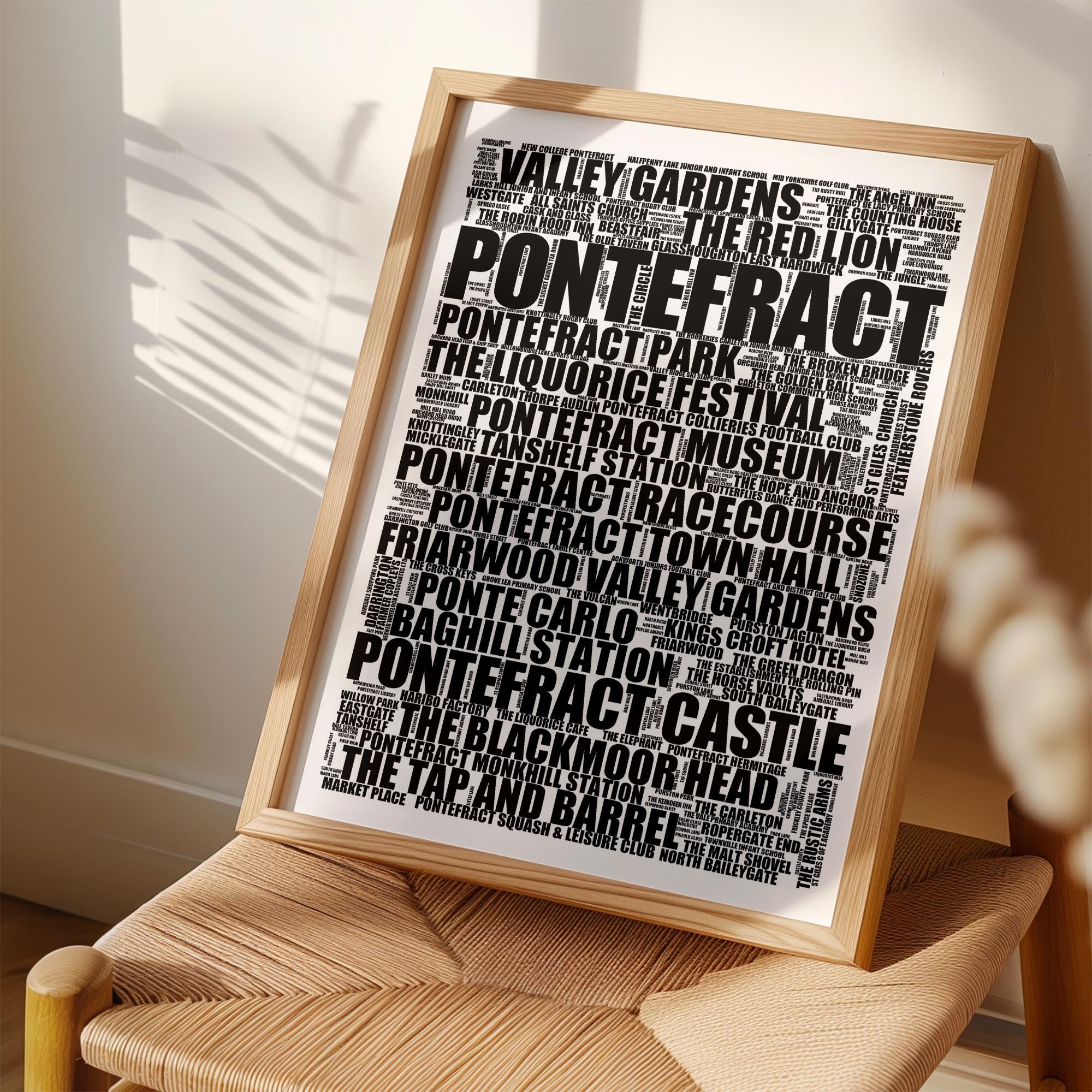 Pontefract - Premium Typographic Word Cloud Prints, Posters & Gifts