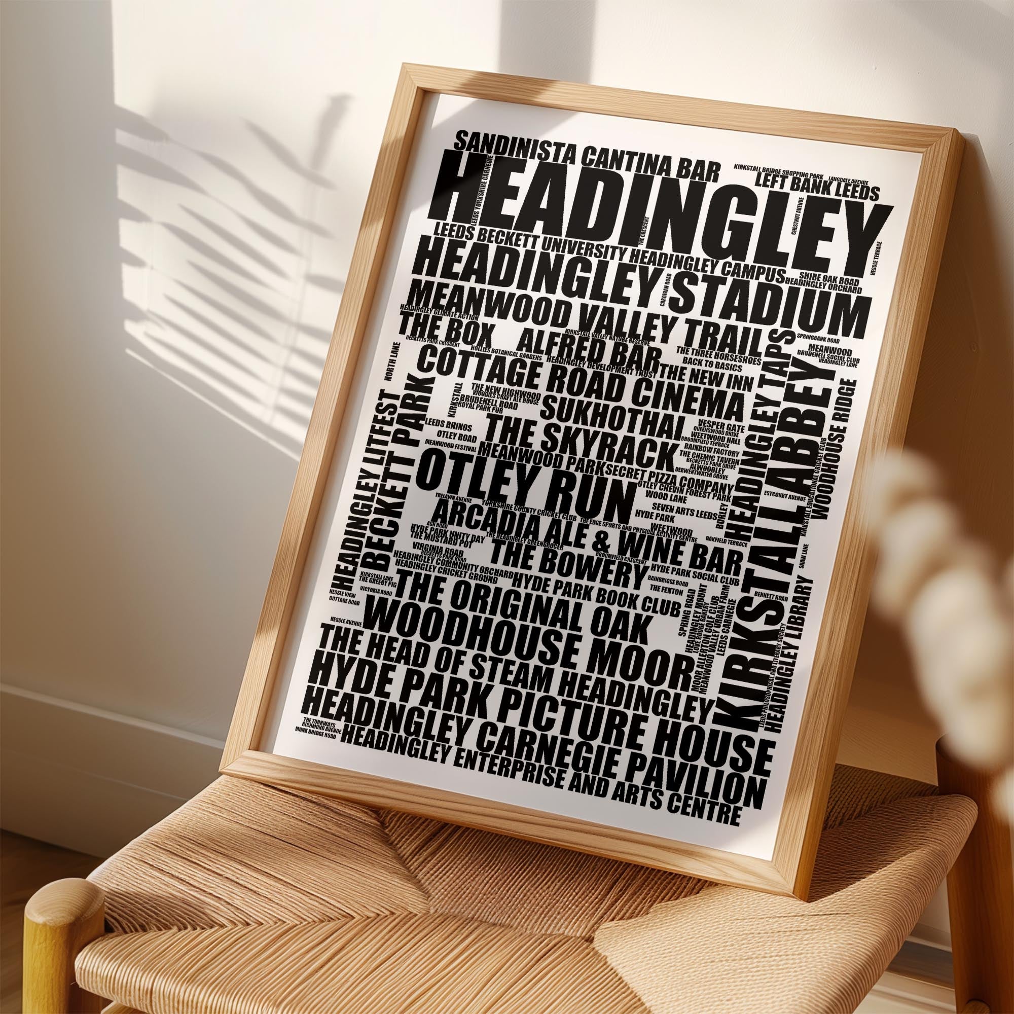 Headingley - Premium Typographic Word Cloud Prints, Posters & Gifts