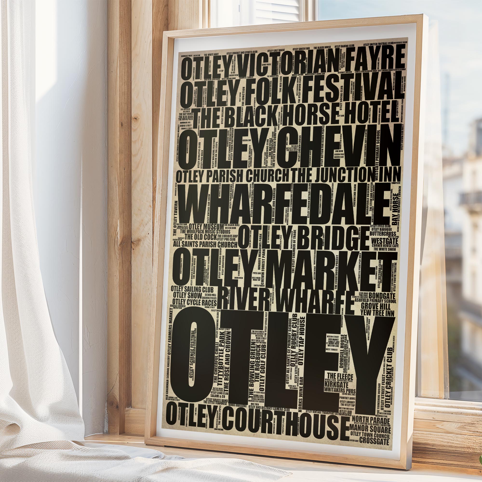 Otley - Premium Typographic Word Cloud Prints, Posters & Gifts