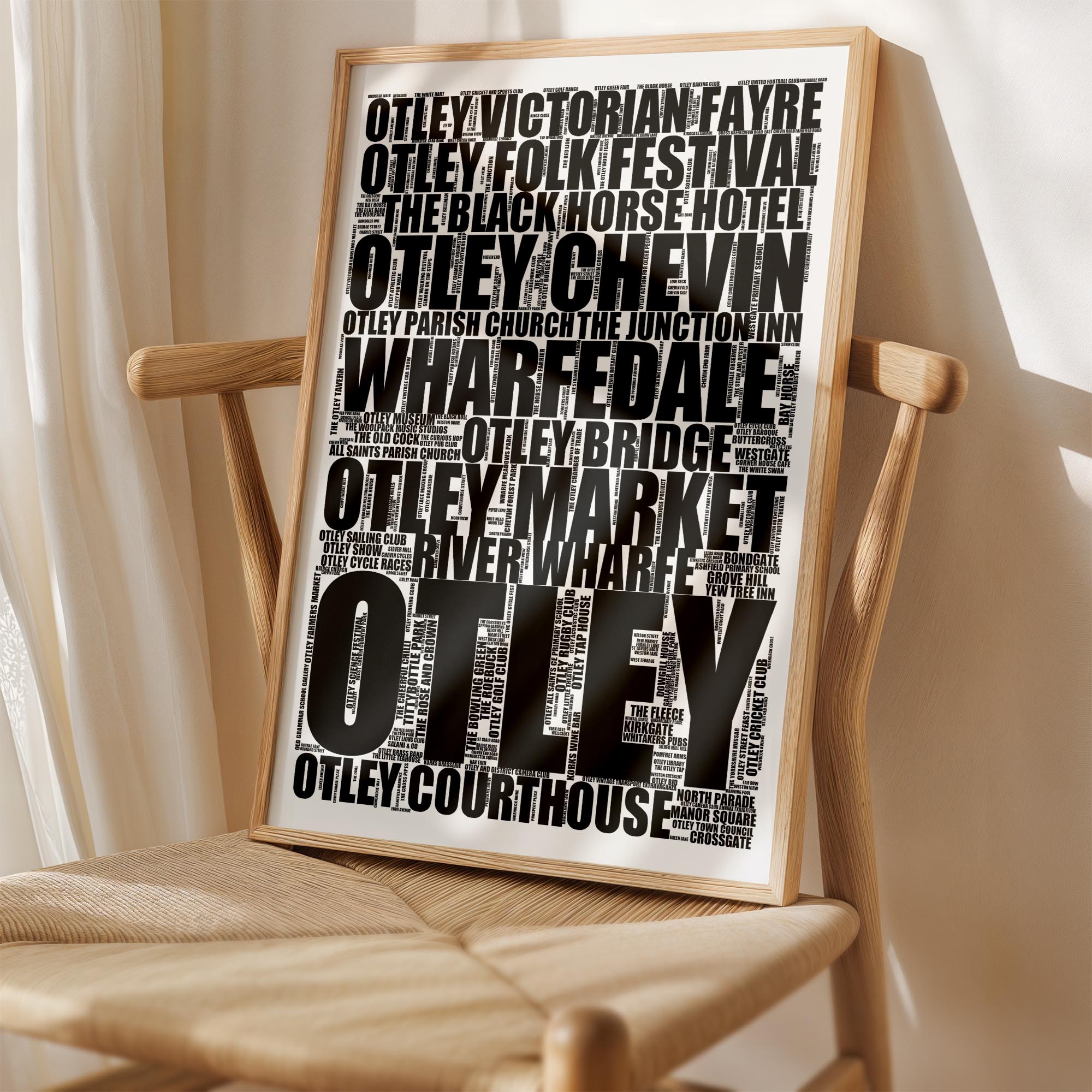 Otley - Premium Typographic Word Cloud Prints, Posters & Gifts