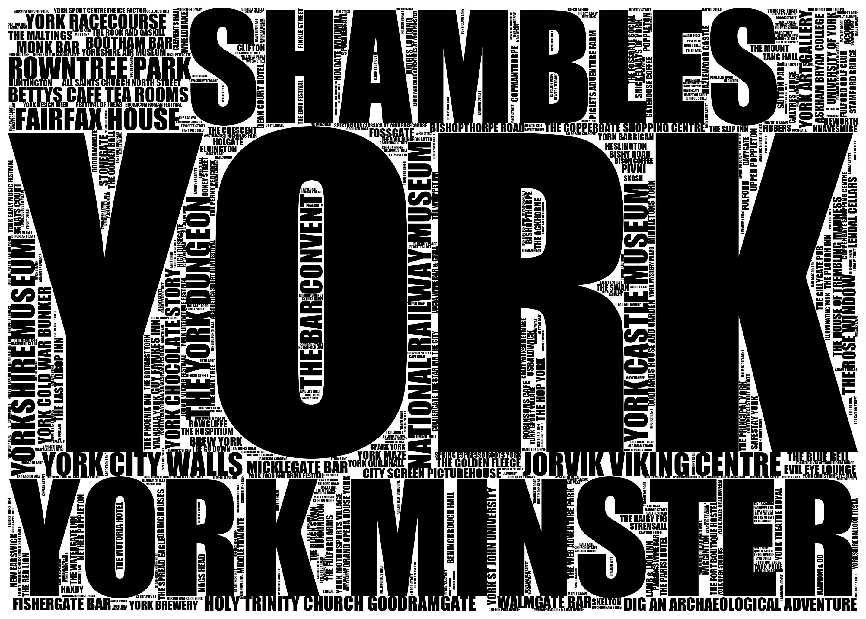 York - Premium Typographic Word Cloud Prints, Posters & Gifts