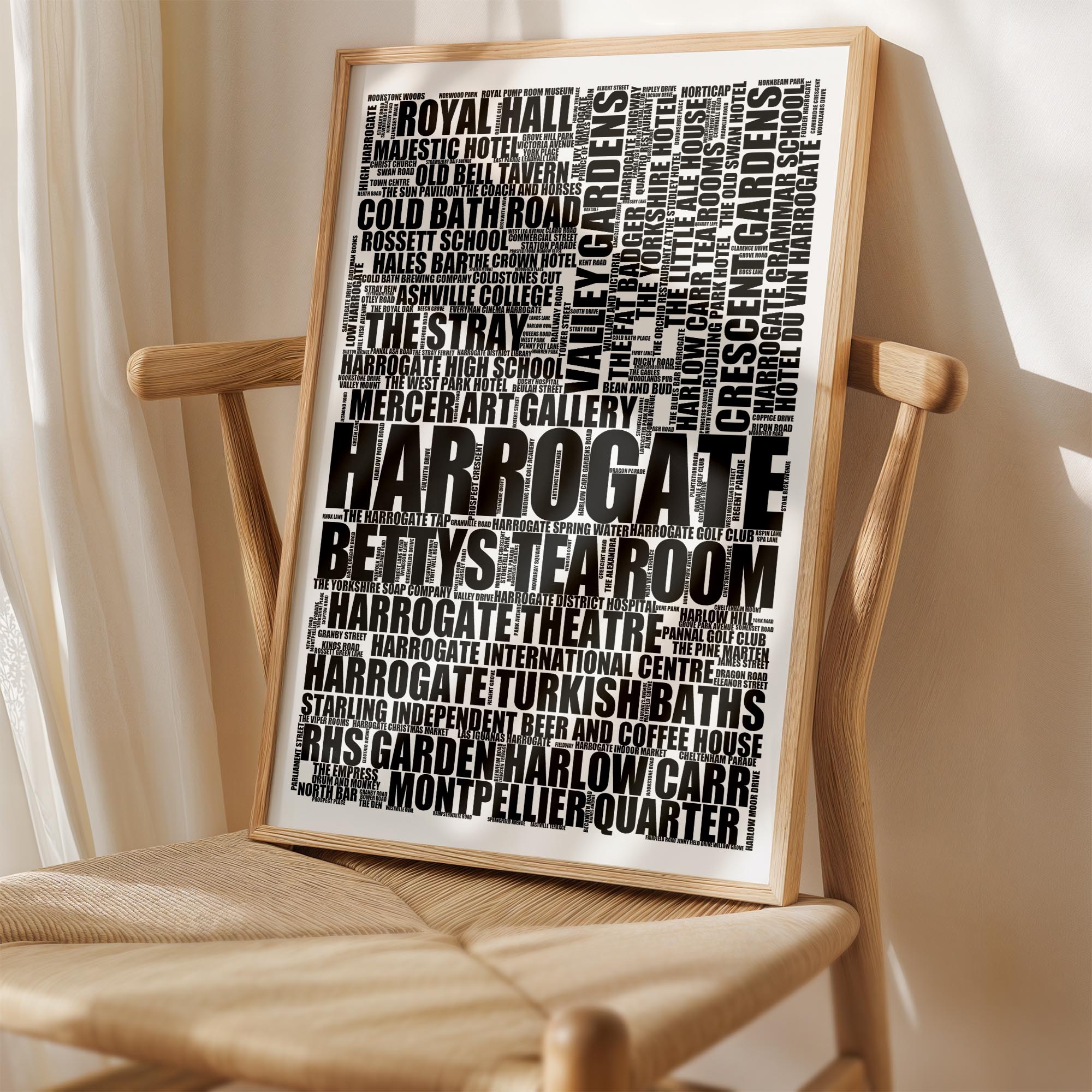 Harrogate - Premium Typographic Word Cloud Prints, Posters & Gifts