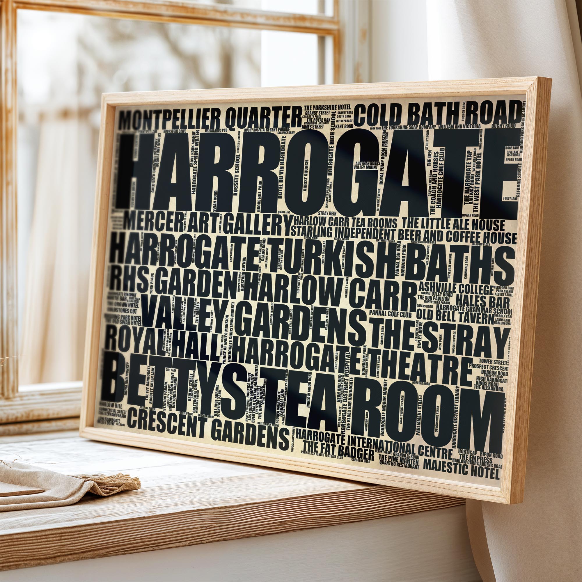 Harrogate - Premium Typographic Word Cloud Prints, Posters & Gifts