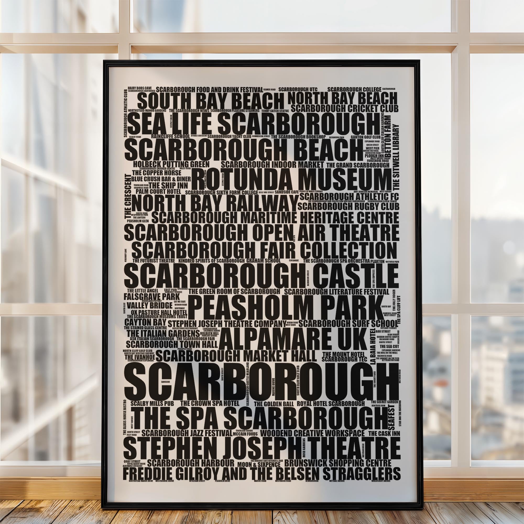 Scarborough - Premium Typographic Word Cloud Prints, Posters & Gifts