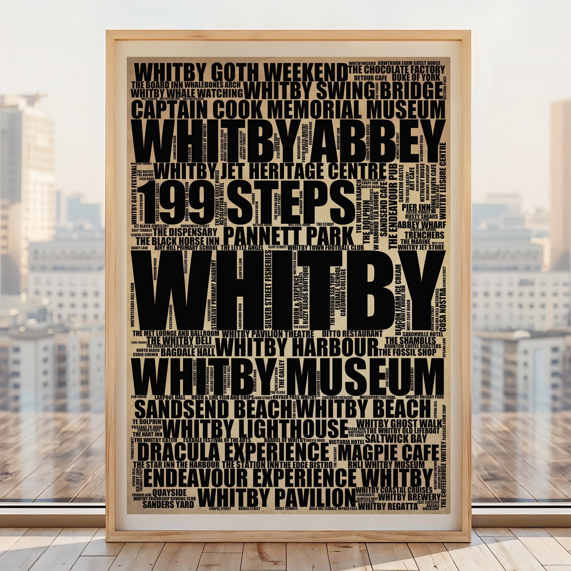 Whitby - Premium Typographic Word Cloud Prints, Posters & Gifts