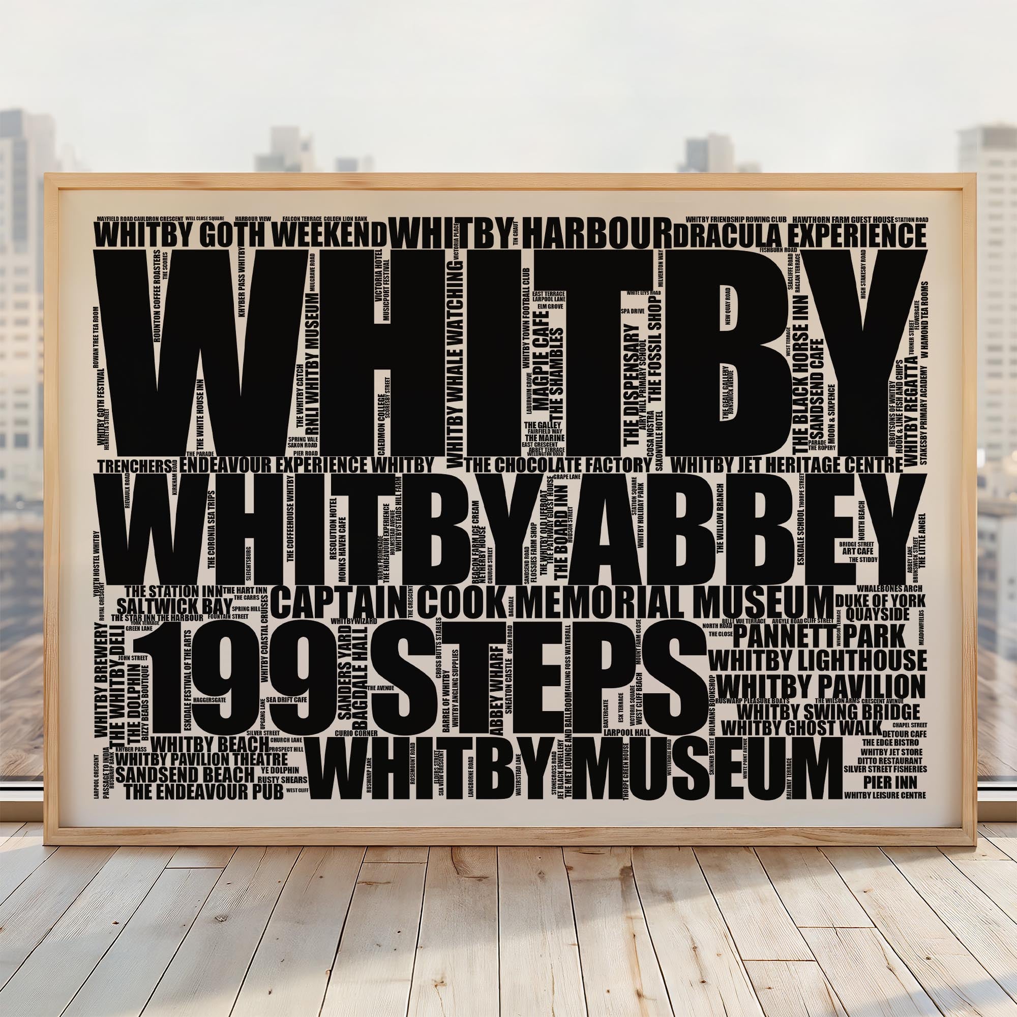 Whitby - Premium Typographic Word Cloud Prints, Posters & Gifts