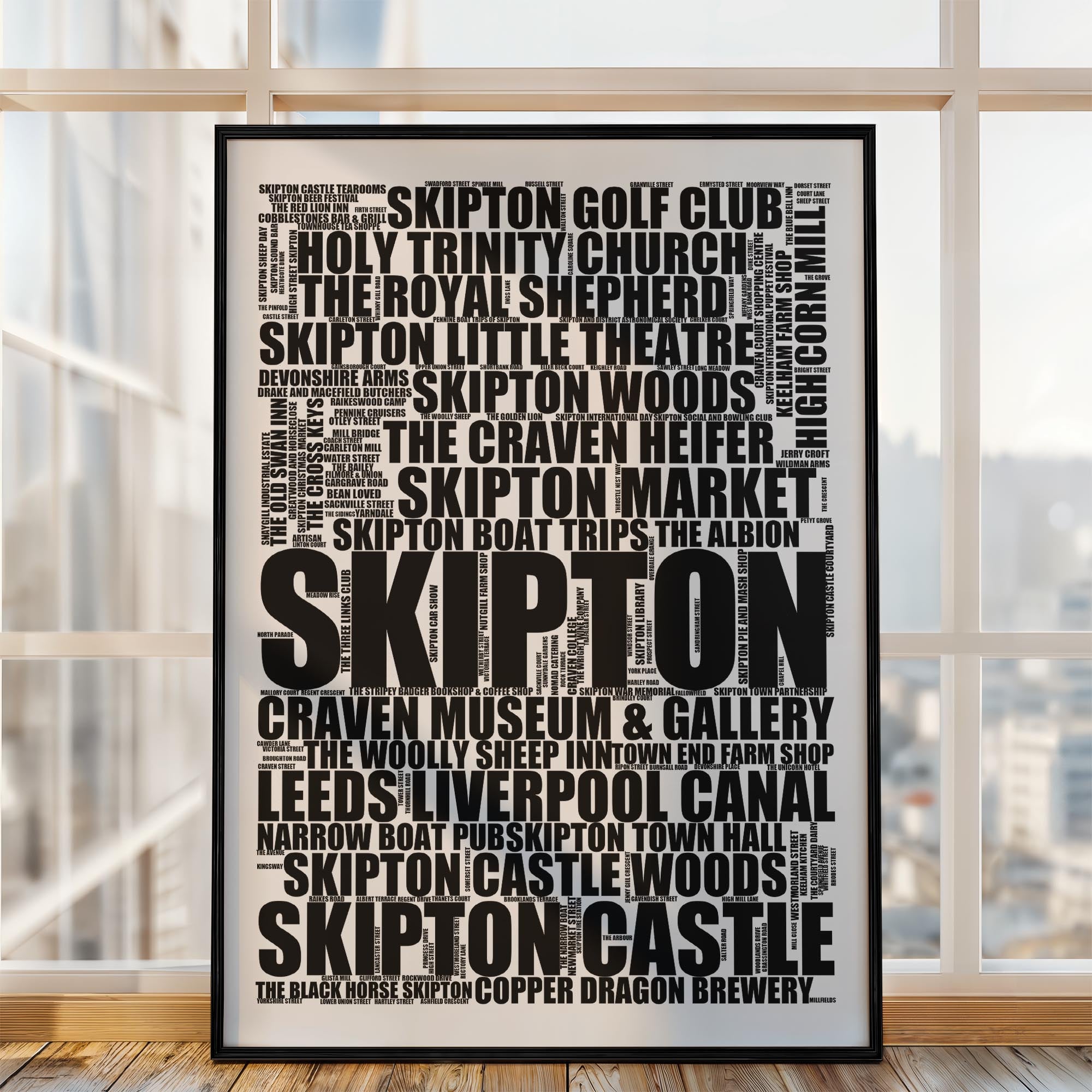 Skipton - Premium Typographic Word Cloud Prints, Posters & Gifts