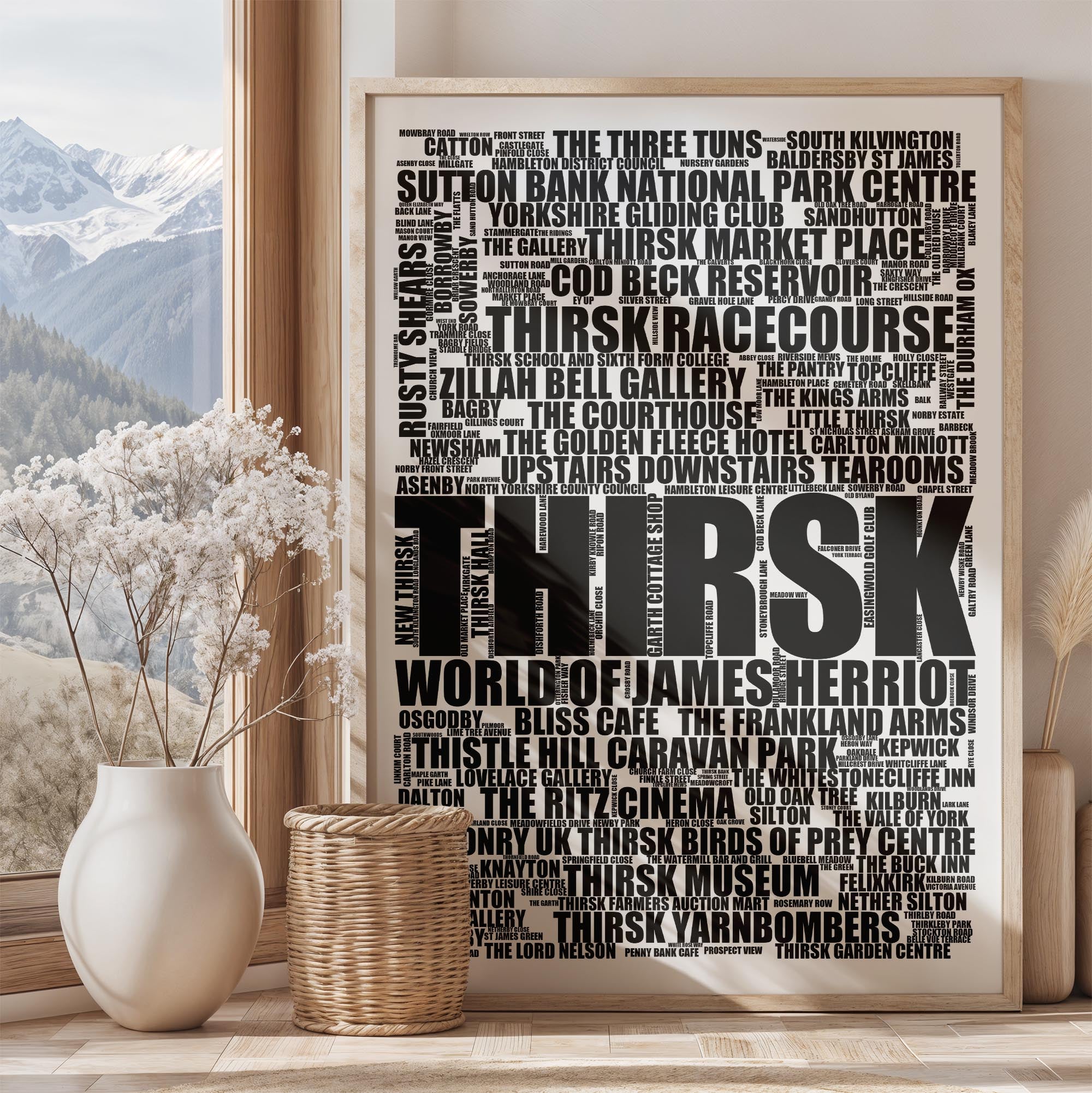 Thirsk - Premium Typographic Word Cloud Prints, Posters & Gifts