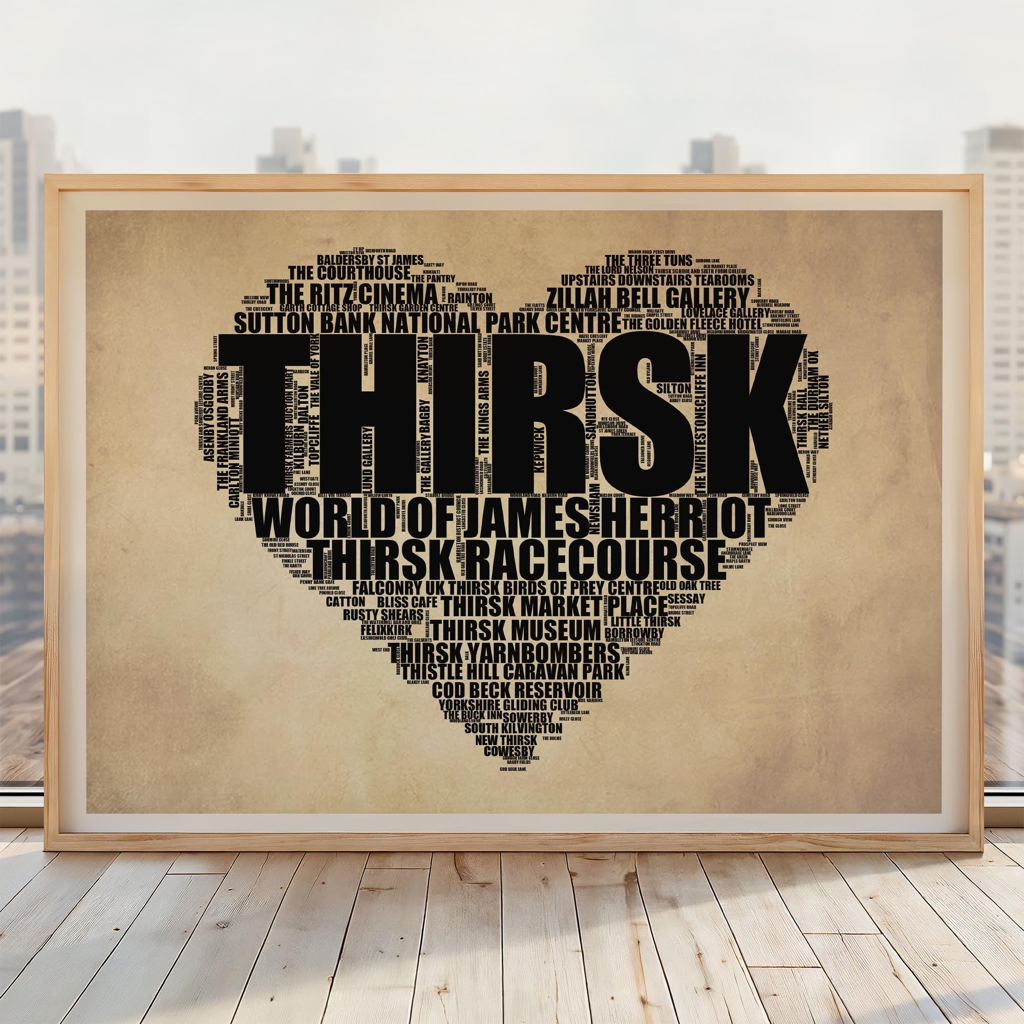 Thirsk - Premium Typographic Word Cloud Prints, Posters & Gifts