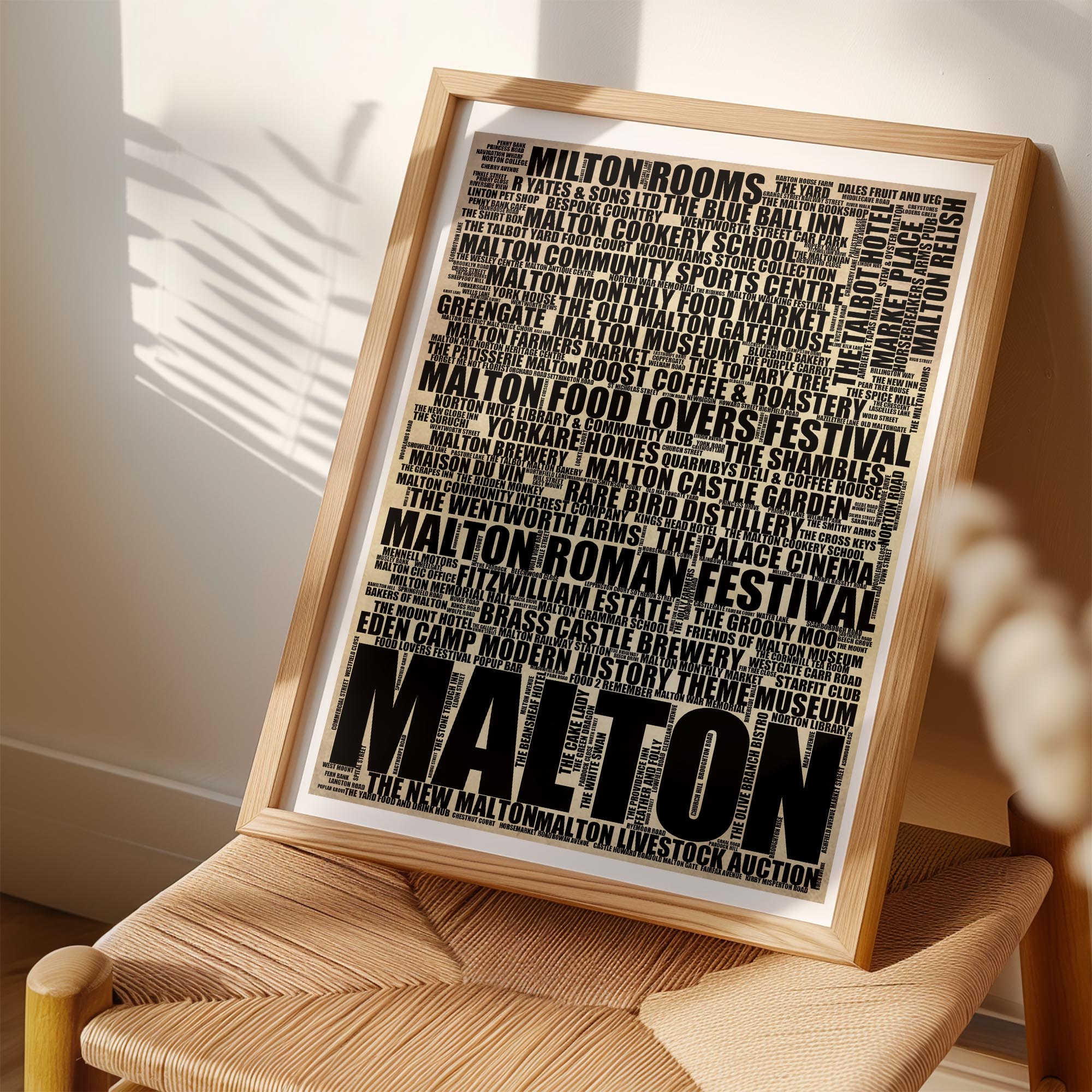 Malton - Premium Typographic Word Cloud Prints, Posters & Gifts