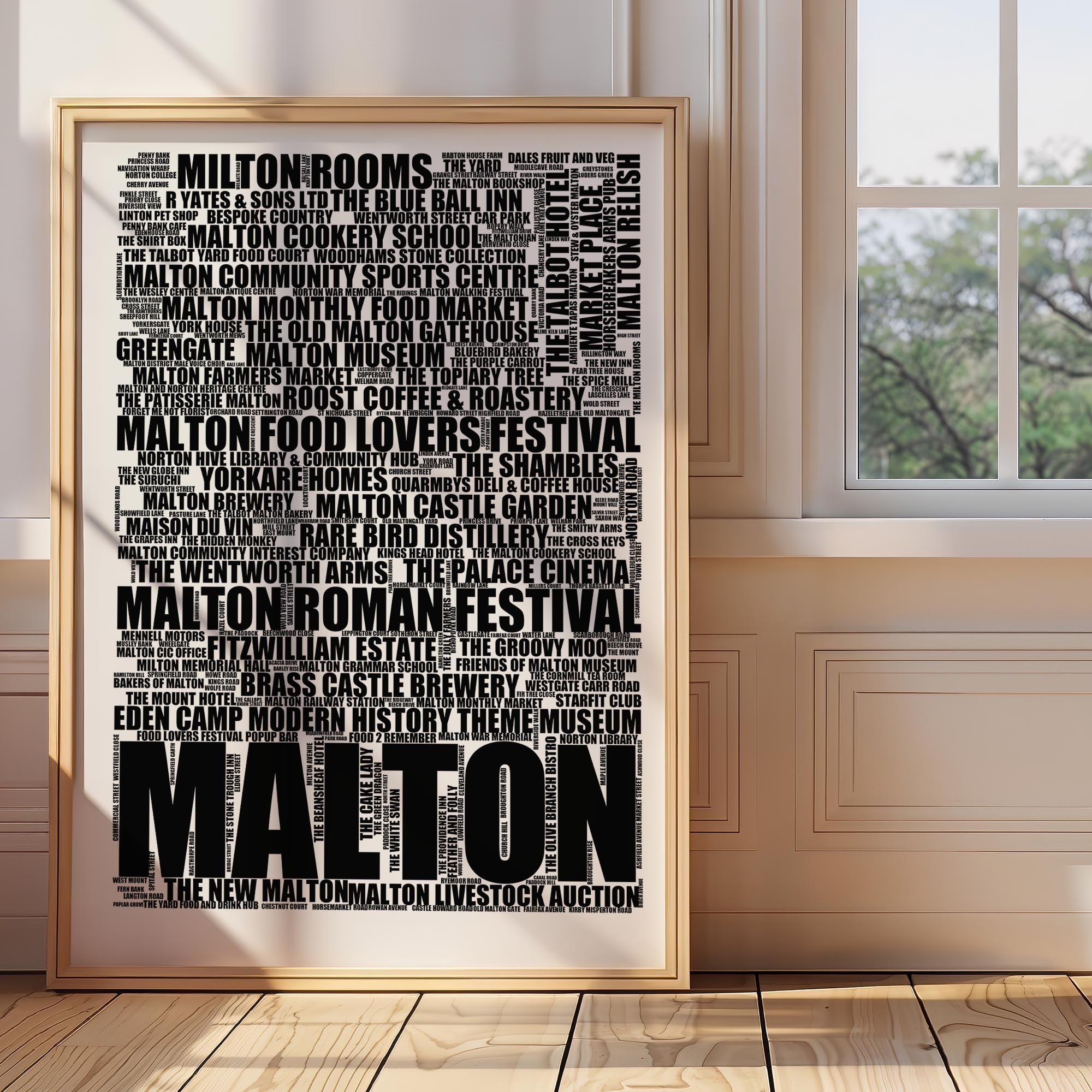 Malton - Premium Typographic Word Cloud Prints, Posters & Gifts