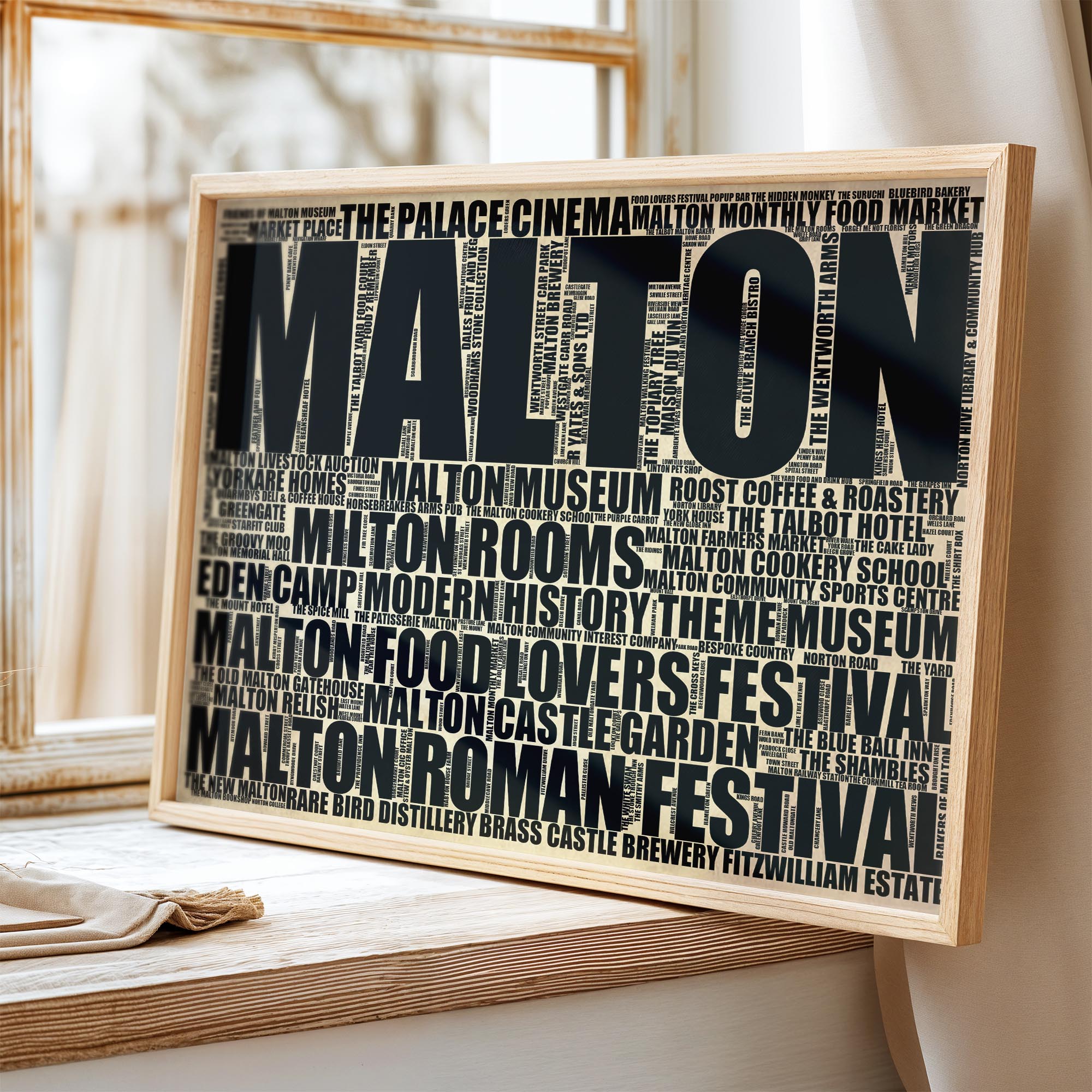 Malton - Premium Typographic Word Cloud Prints, Posters & Gifts
