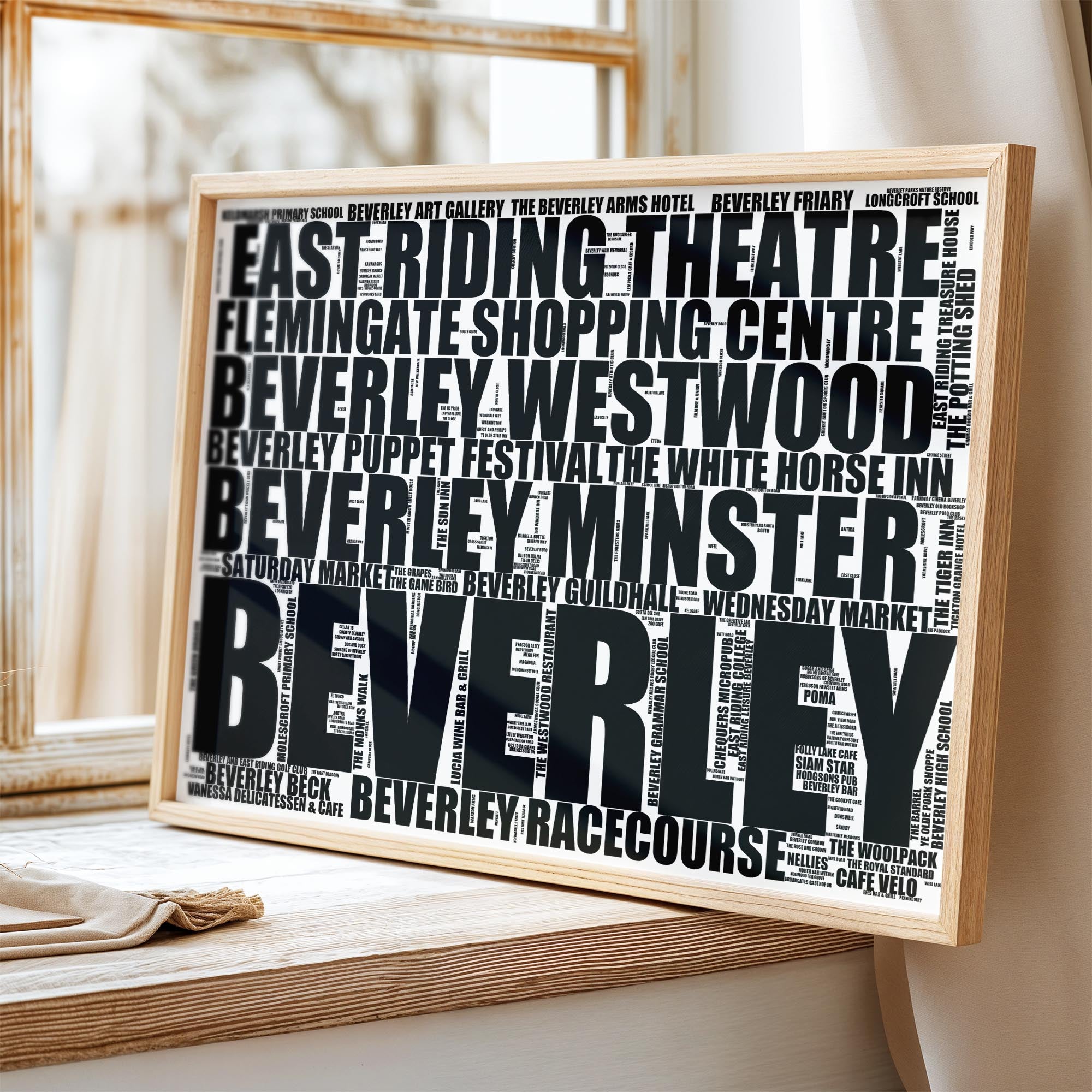 Beverley - Premium Typographic Word Cloud Prints, Posters & Gifts