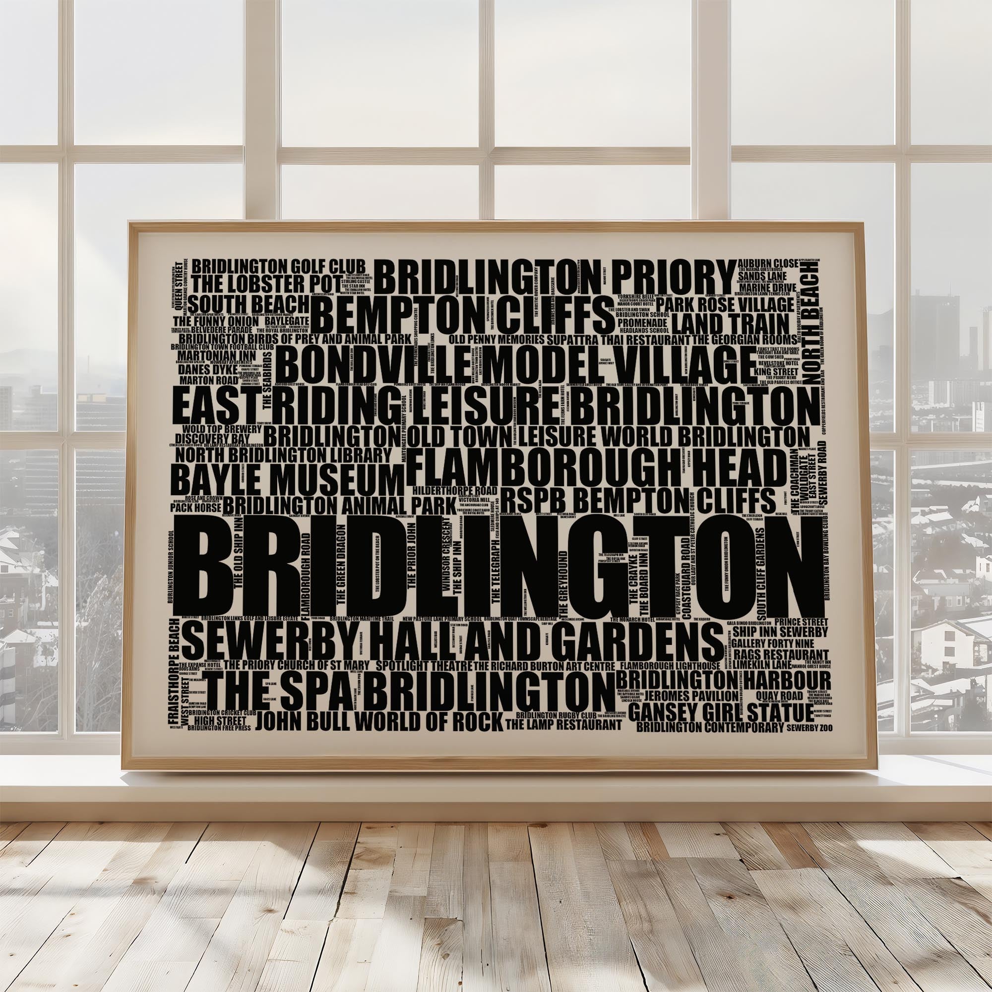 Bridlington - Premium Typographic Word Cloud Prints, Posters & Gifts