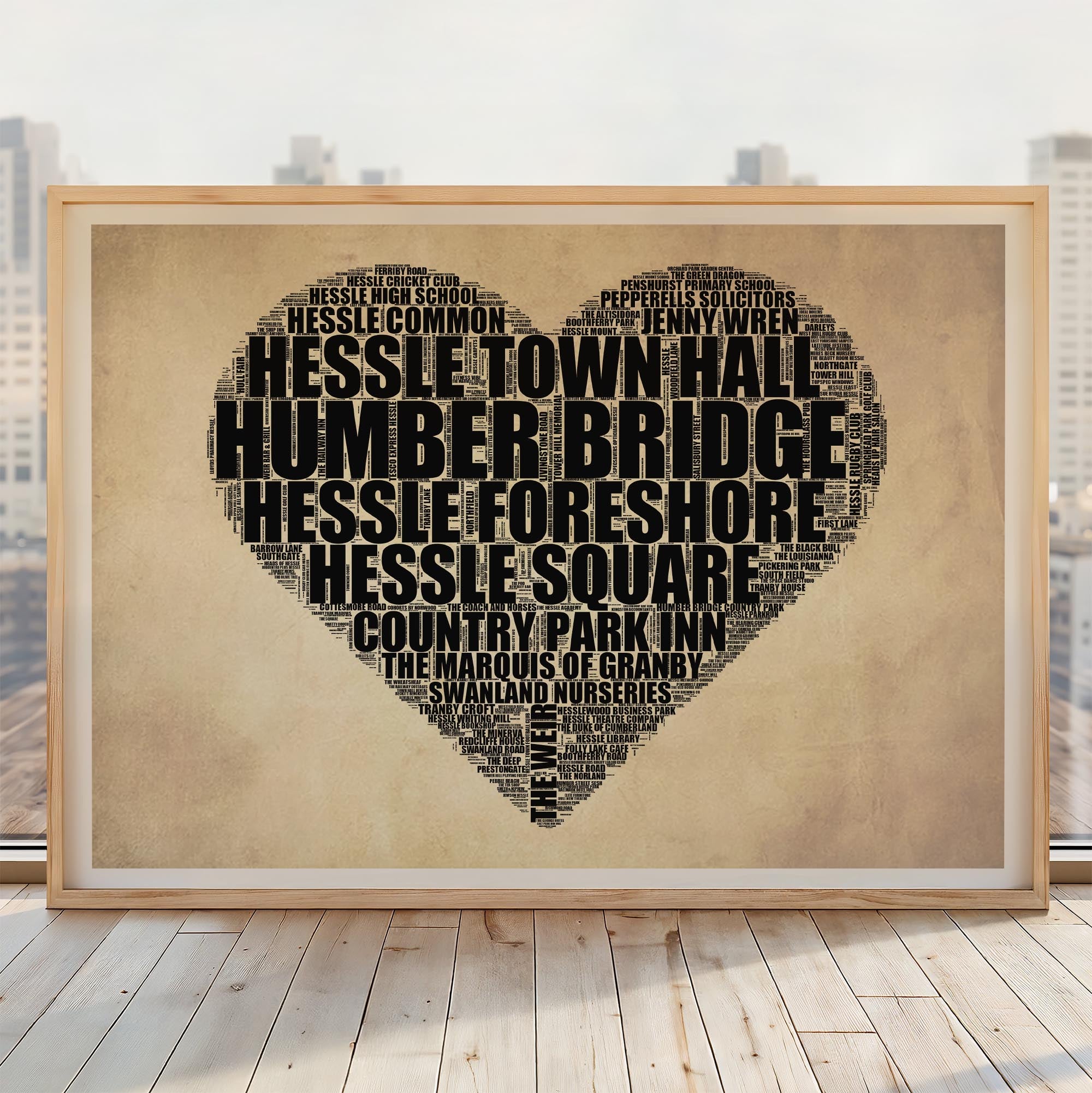 Hessle - Premium Typographic Word Cloud Prints, Posters & Gifts