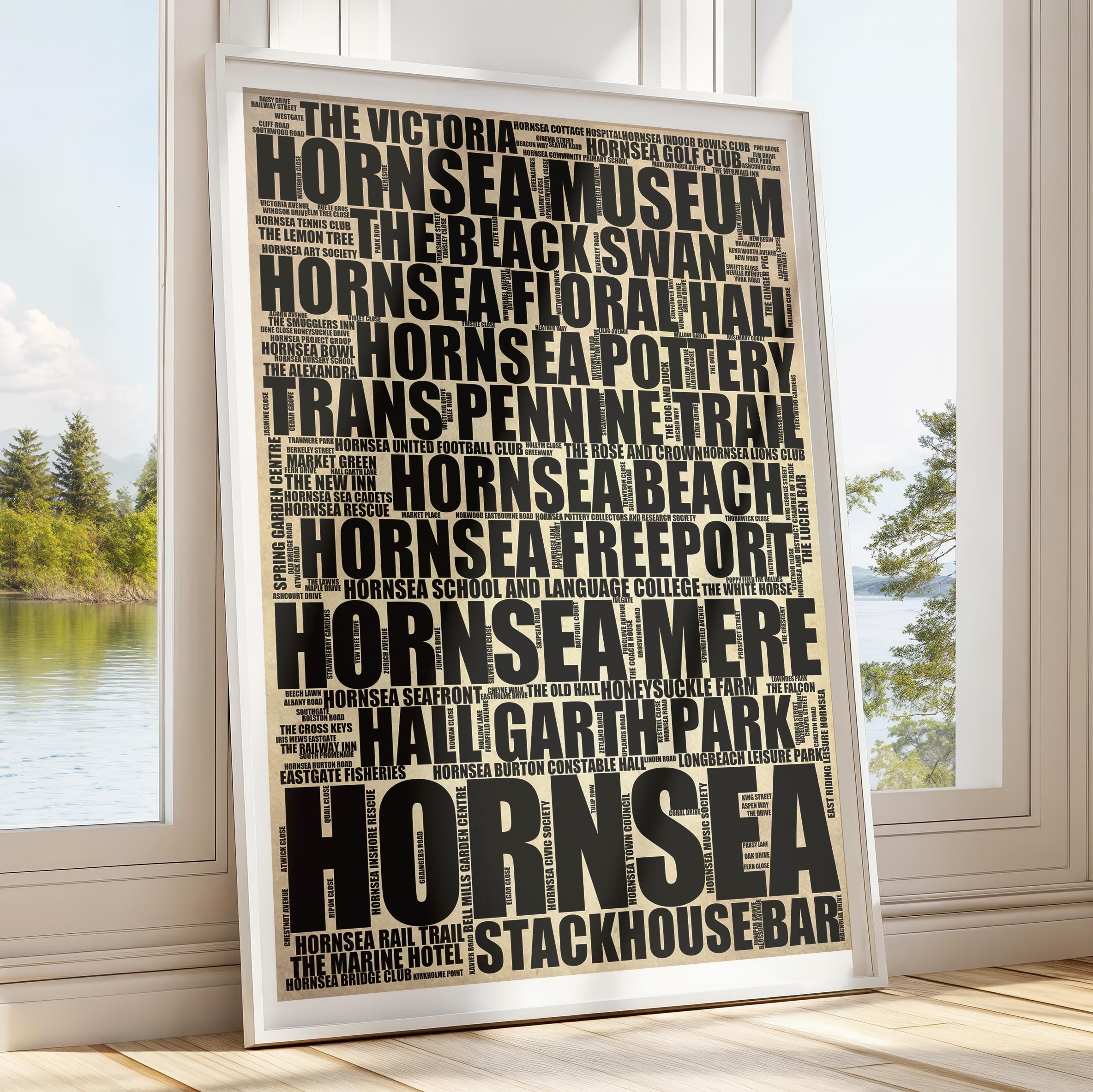 Hornsea - Premium Typographic Word Cloud Prints, Posters & Gifts