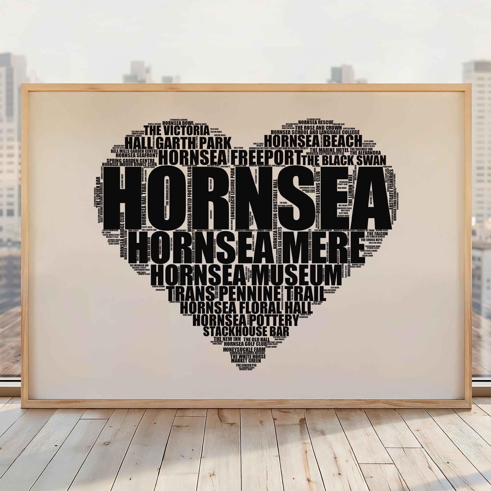 Hornsea - Premium Typographic Word Cloud Prints, Posters & Gifts