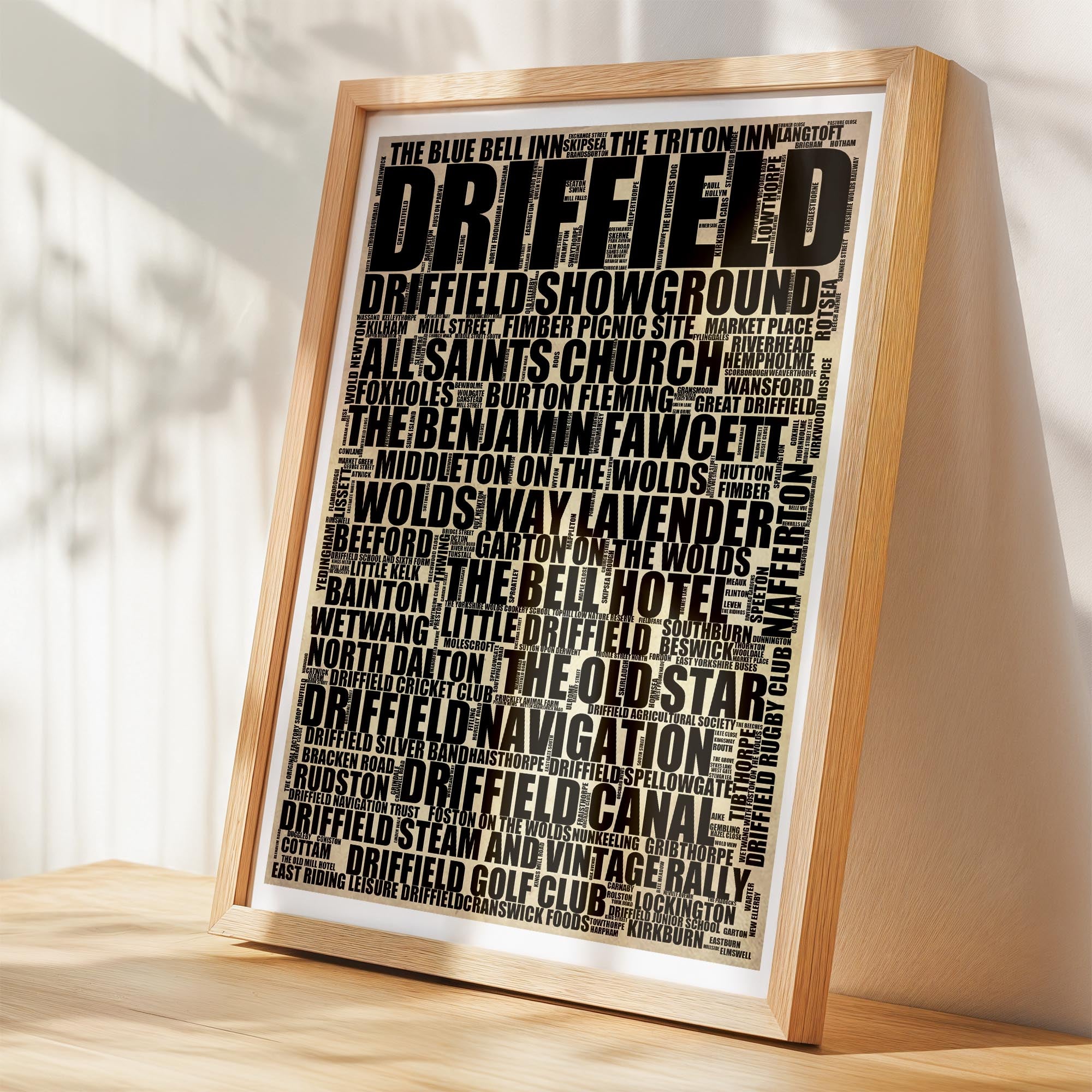 Driffield - Premium Typographic Word Cloud Prints, Posters & Gifts