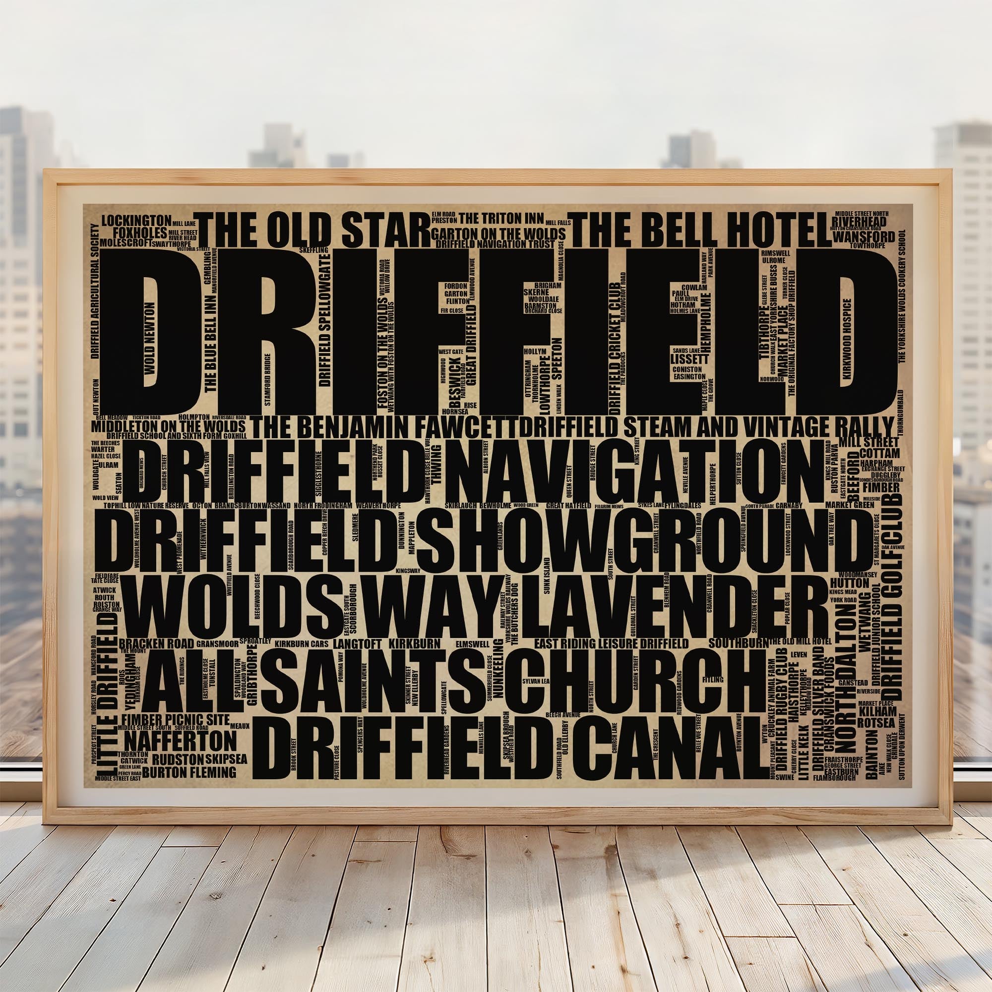 Driffield - Premium Typographic Word Cloud Prints, Posters & Gifts