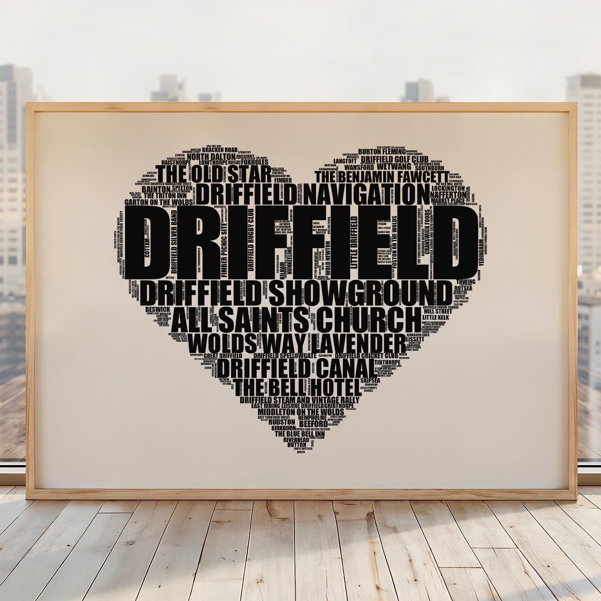 Driffield - Premium Typographic Word Cloud Prints, Posters & Gifts