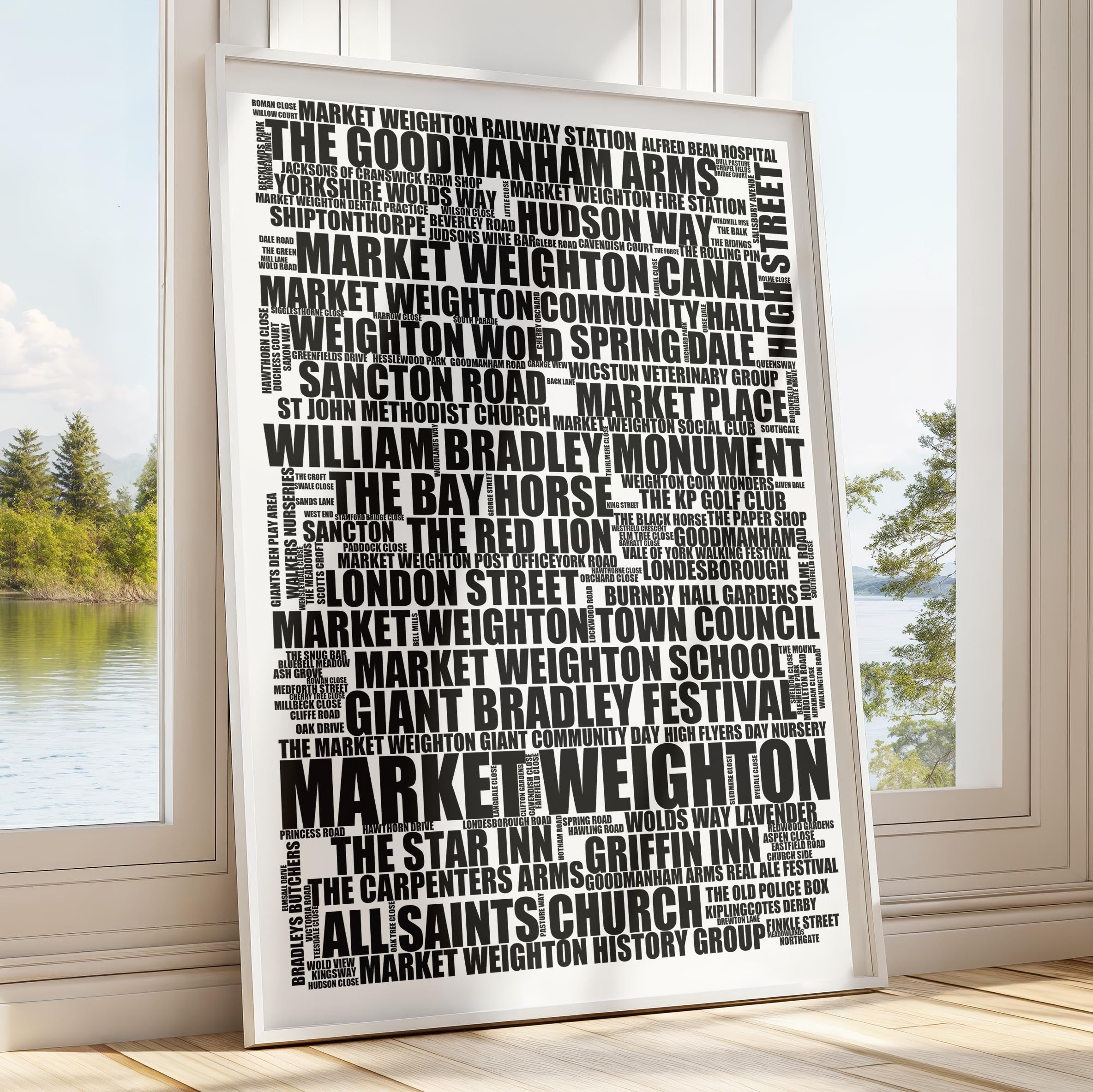 Market Weighton - Premium Typographic Word Cloud Prints, Posters & Gifts