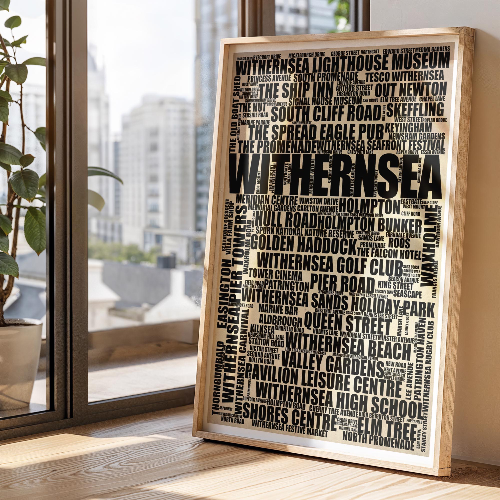 Withernsea - Premium Typographic Word Cloud Prints, Posters & Gifts