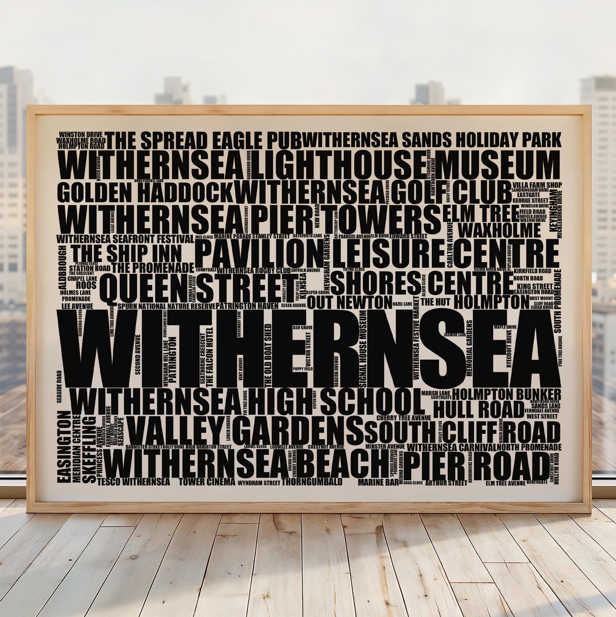 Withernsea - Premium Typographic Word Cloud Prints, Posters & Gifts