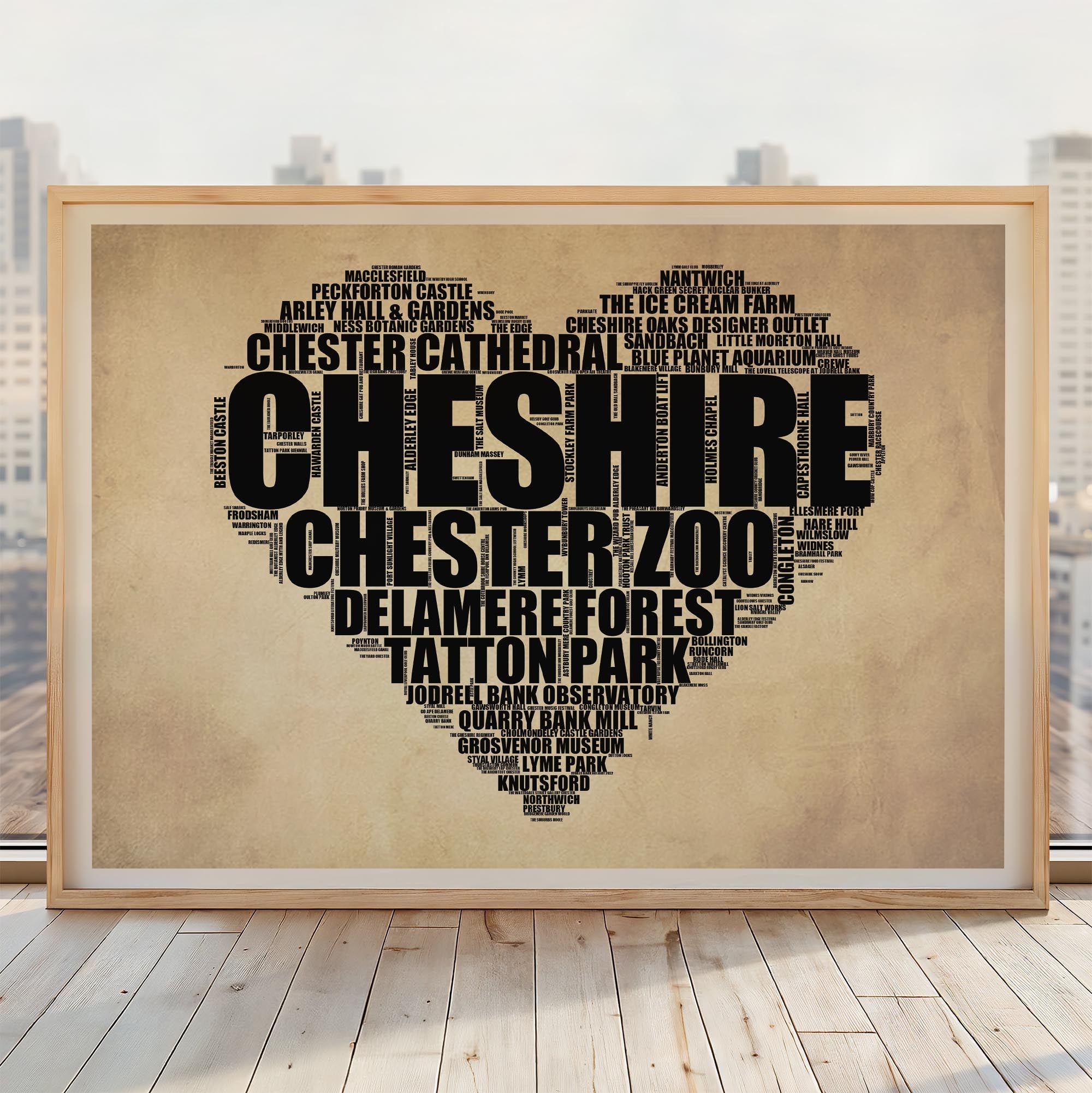 Cheshire - Premium Typographic Word Cloud Prints, Posters & Gifts