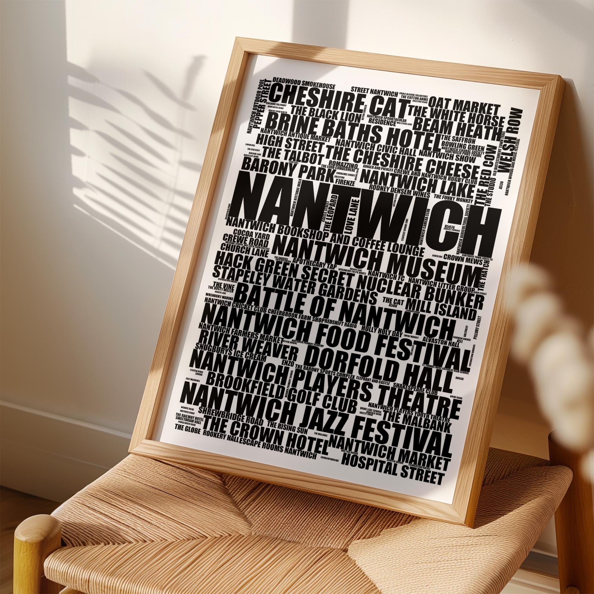 Nantwich - Premium Typographic Word Cloud Prints, Posters & Gifts