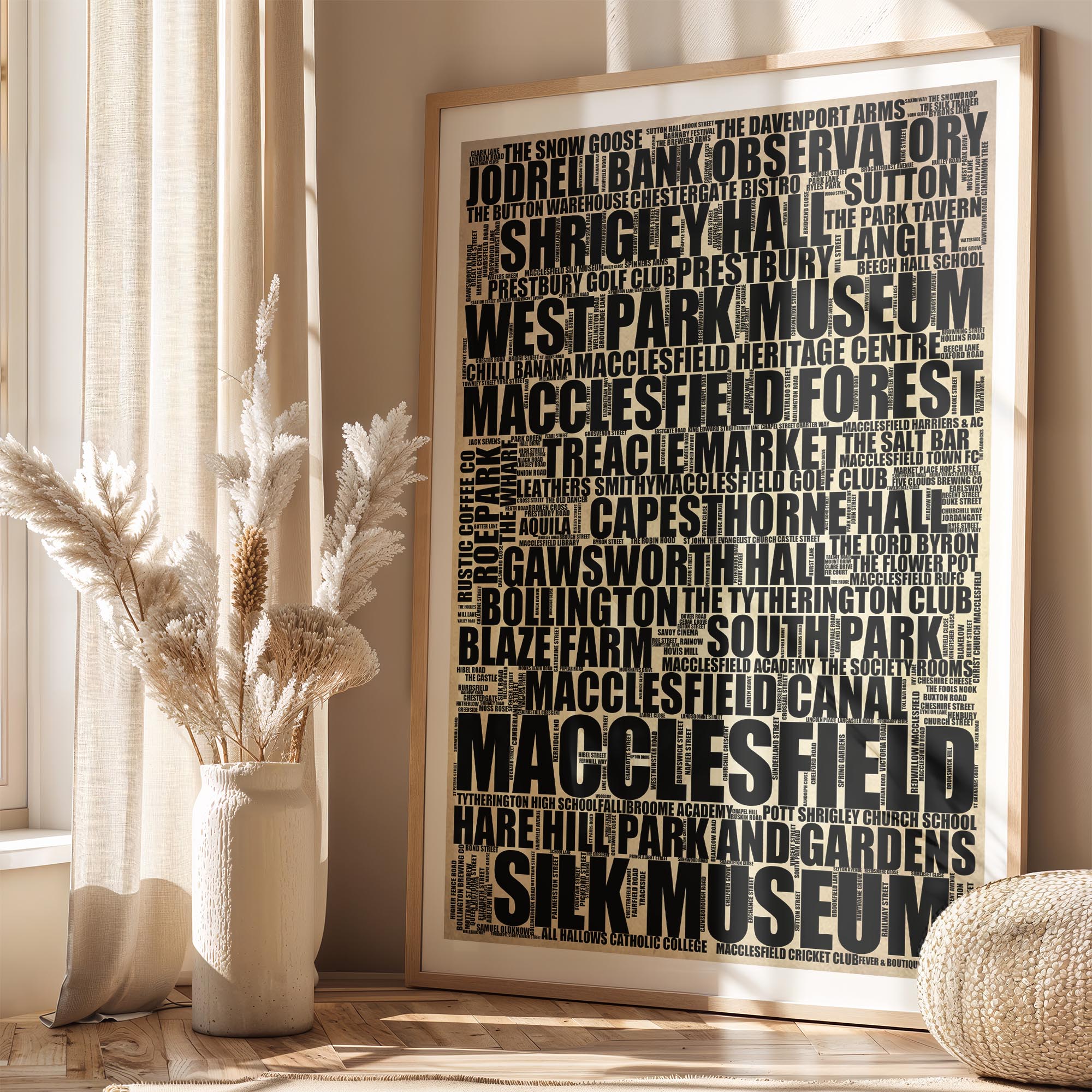 Macclesfield - Premium Typographic Word Cloud Prints, Posters & Gifts