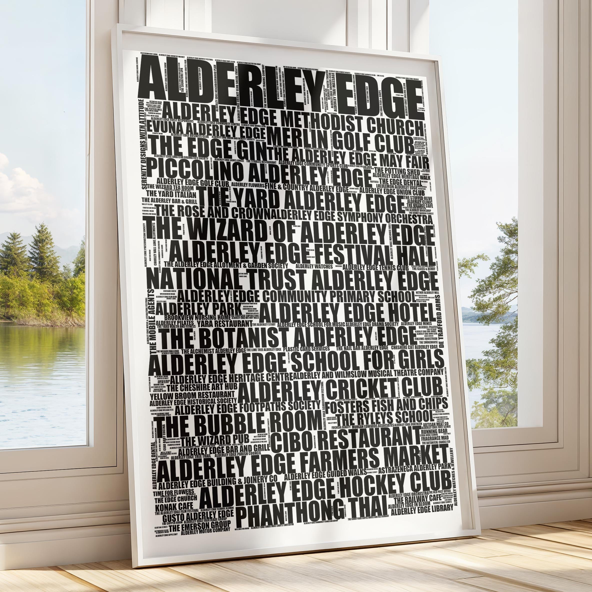 Alderley Edge - Premium Typographic Word Cloud Prints, Posters & Gifts