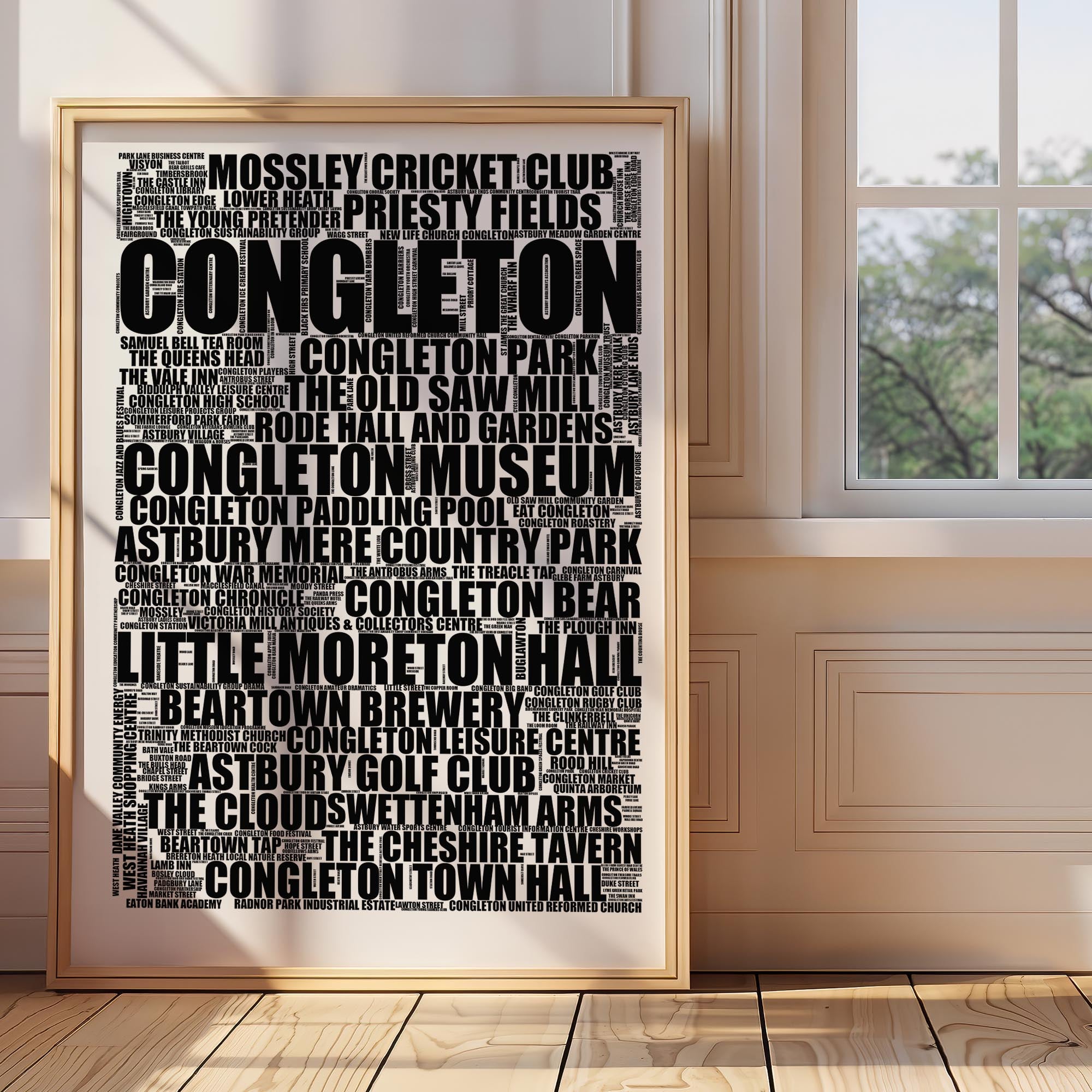 Congleton - Premium Typographic Word Cloud Prints, Posters & Gifts