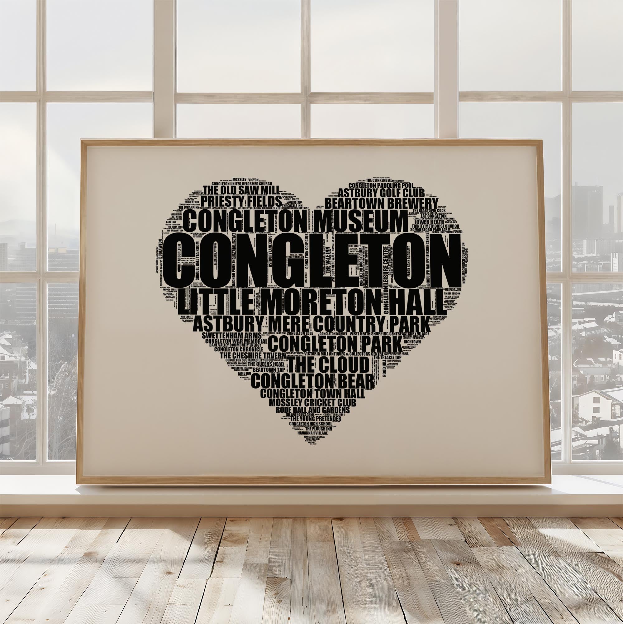 Congleton - Premium Typographic Word Cloud Prints, Posters & Gifts
