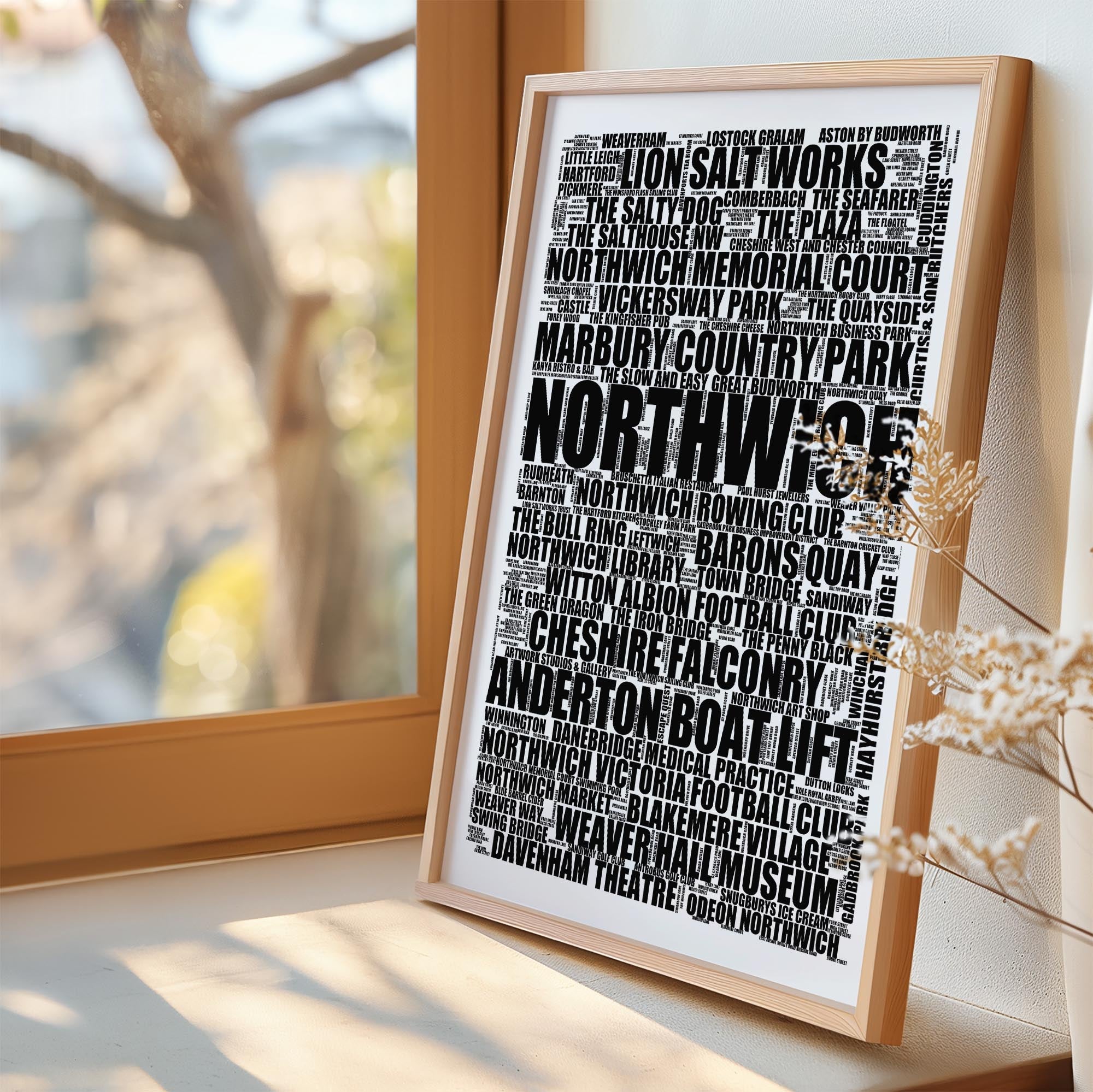 Northwich - Premium Typographic Word Cloud Prints, Posters & Gifts