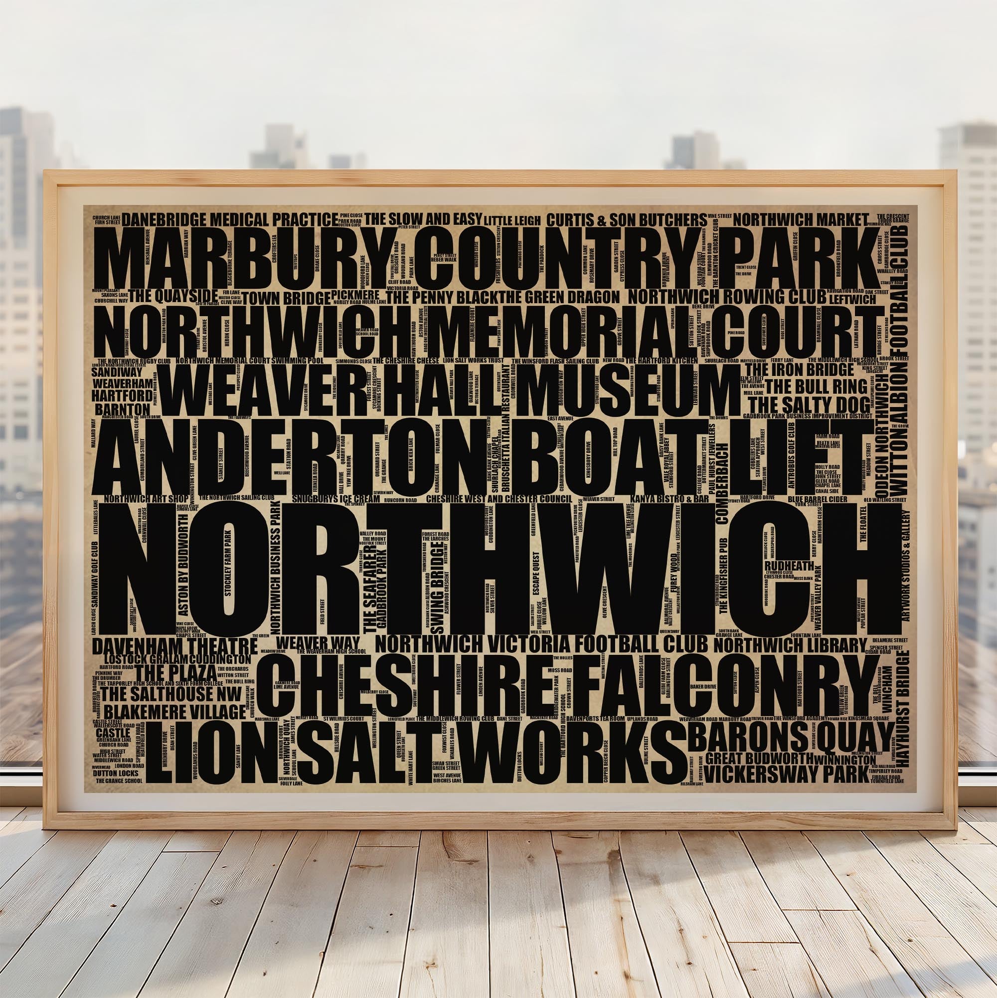 Northwich - Premium Typographic Word Cloud Prints, Posters & Gifts