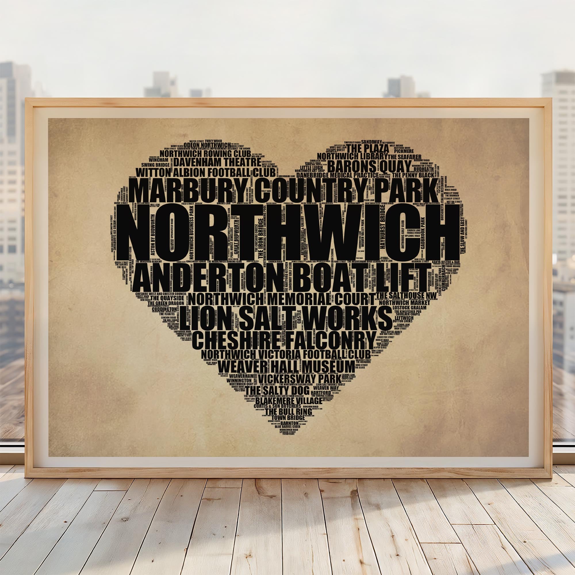 Northwich - Premium Typographic Word Cloud Prints, Posters & Gifts