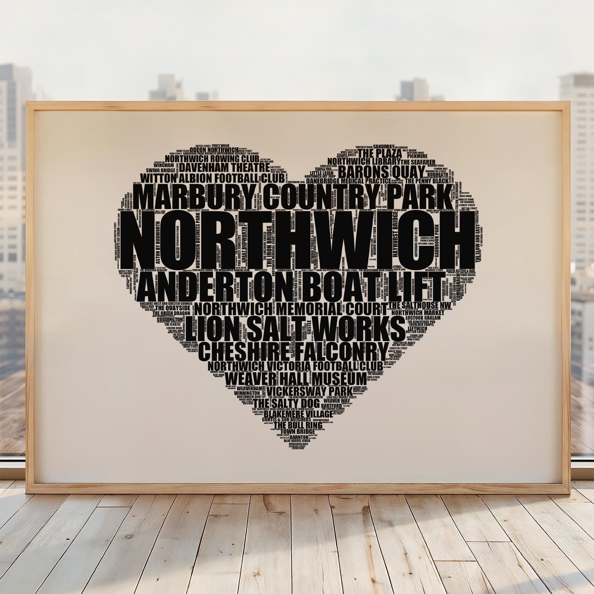 Northwich - Premium Typographic Word Cloud Prints, Posters & Gifts