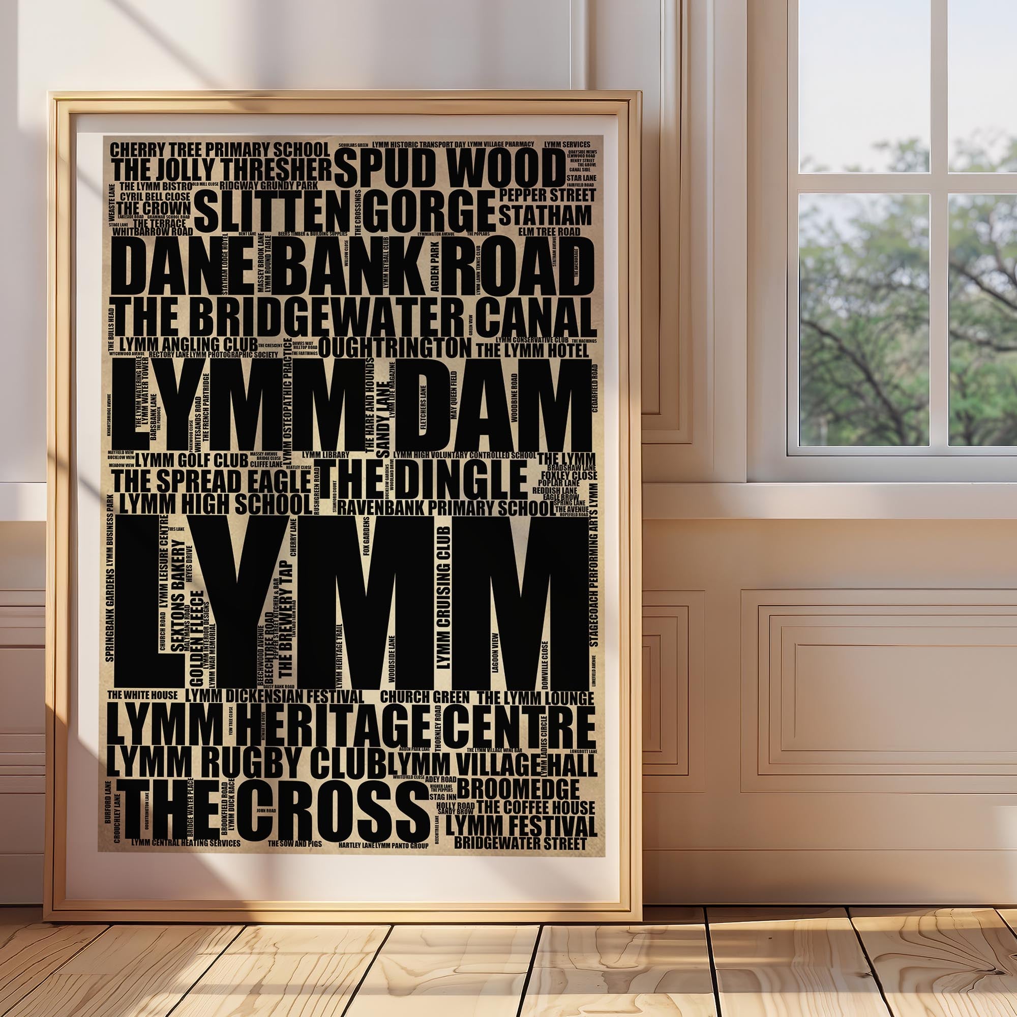 Lymm - Premium Typographic Word Cloud Prints, Posters & Gifts