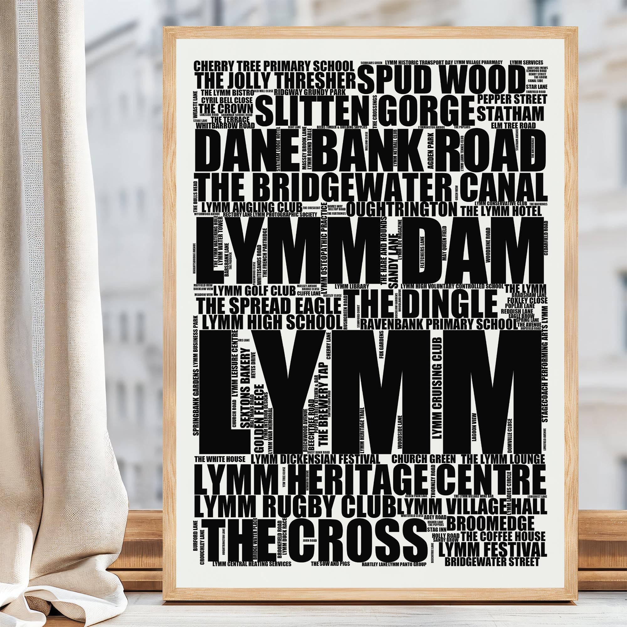 Lymm - Premium Typographic Word Cloud Prints, Posters & Gifts