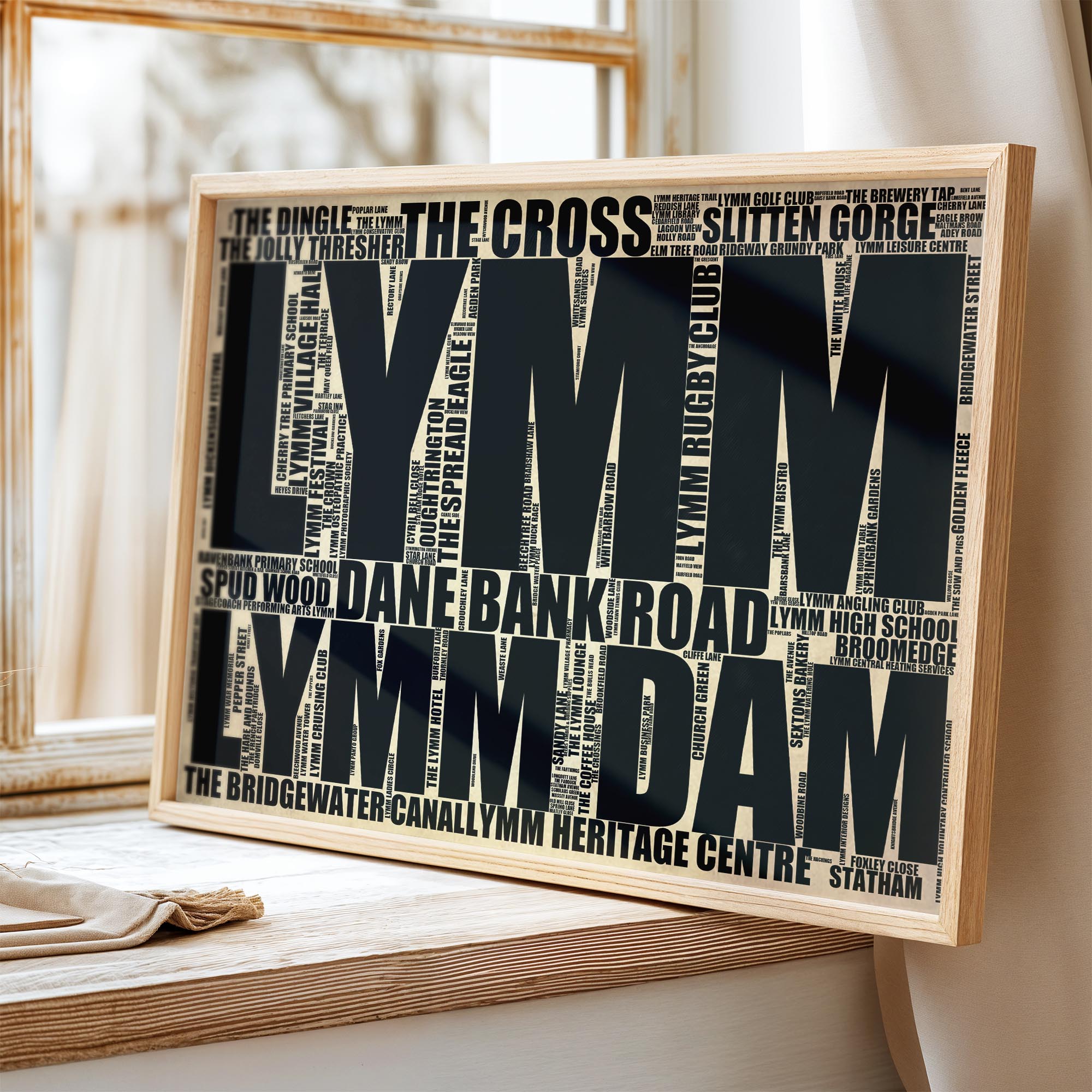 Lymm - Premium Typographic Word Cloud Prints, Posters & Gifts