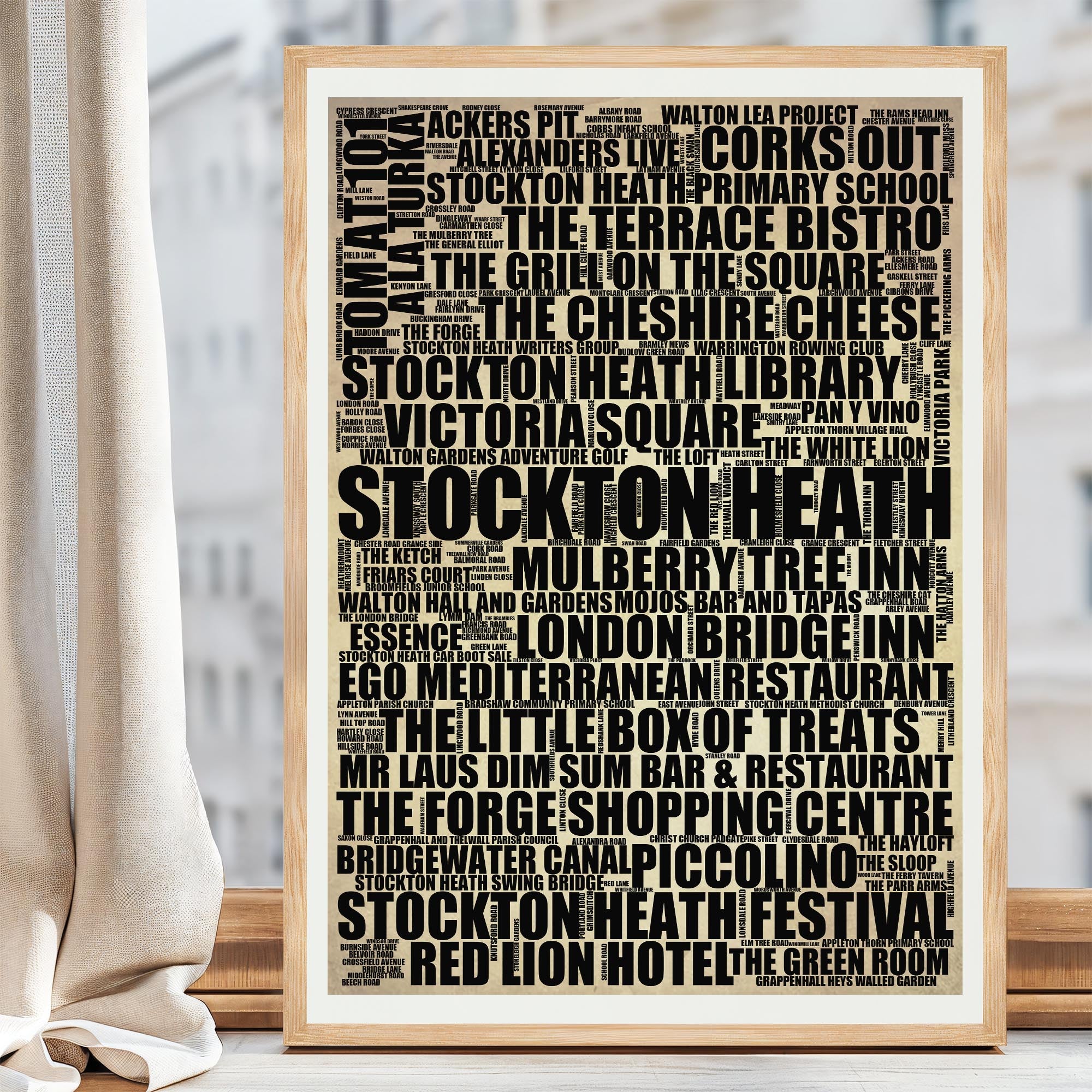 Stockton Heath - Premium Typographic Word Cloud Prints, Posters & Gifts