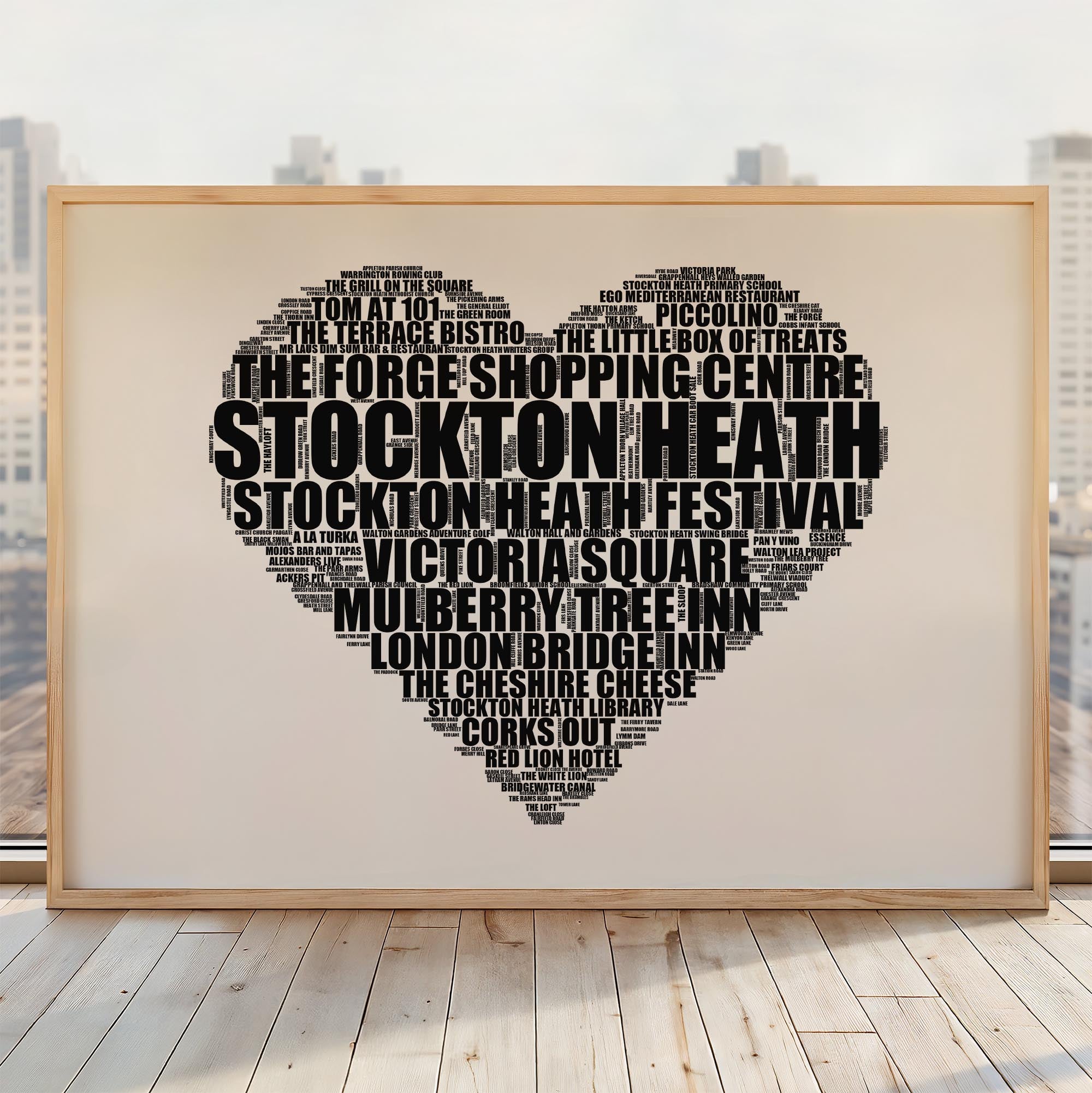 Stockton Heath - Premium Typographic Word Cloud Prints, Posters & Gifts