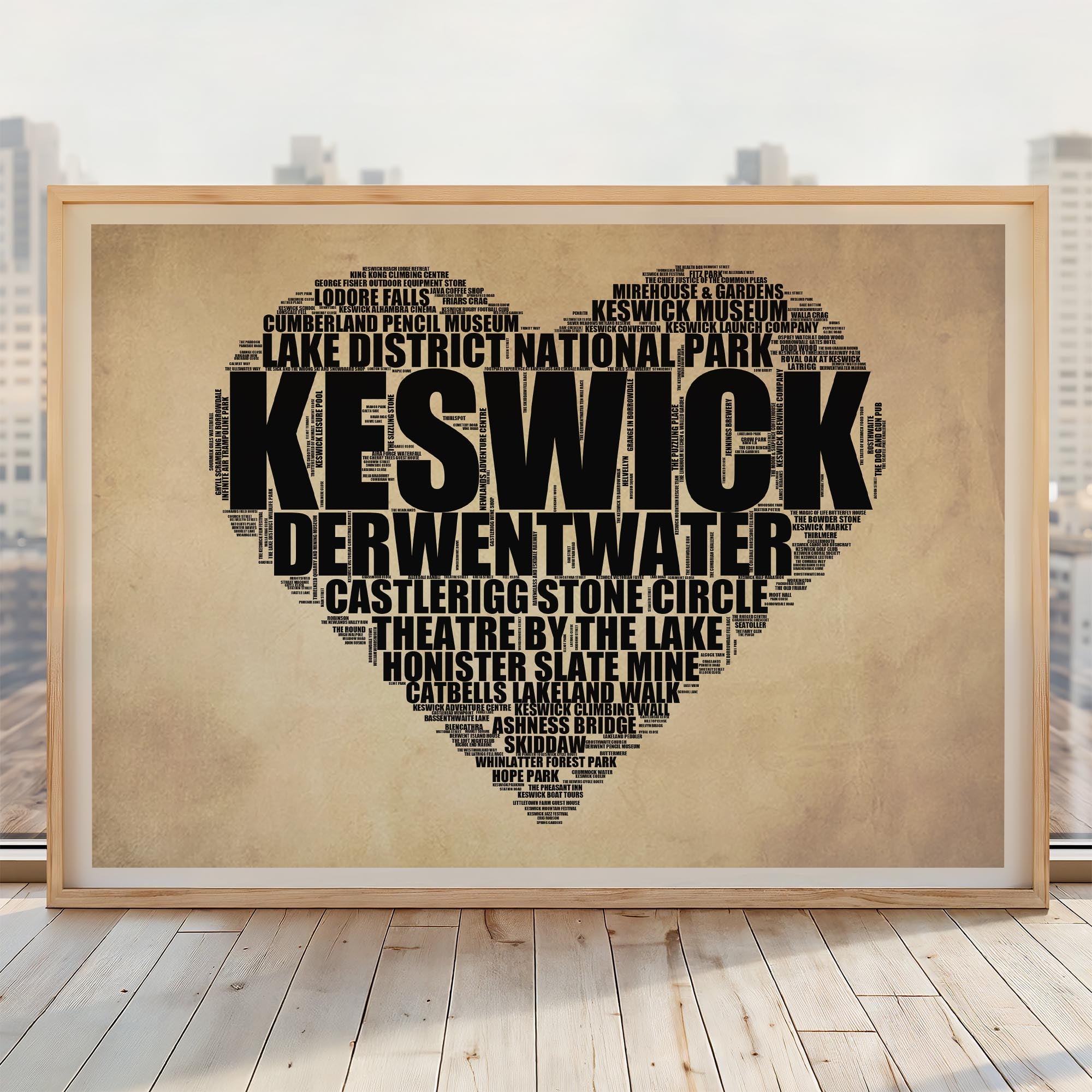 Keswick - Premium Typographic Word Cloud Prints, Posters & Gifts