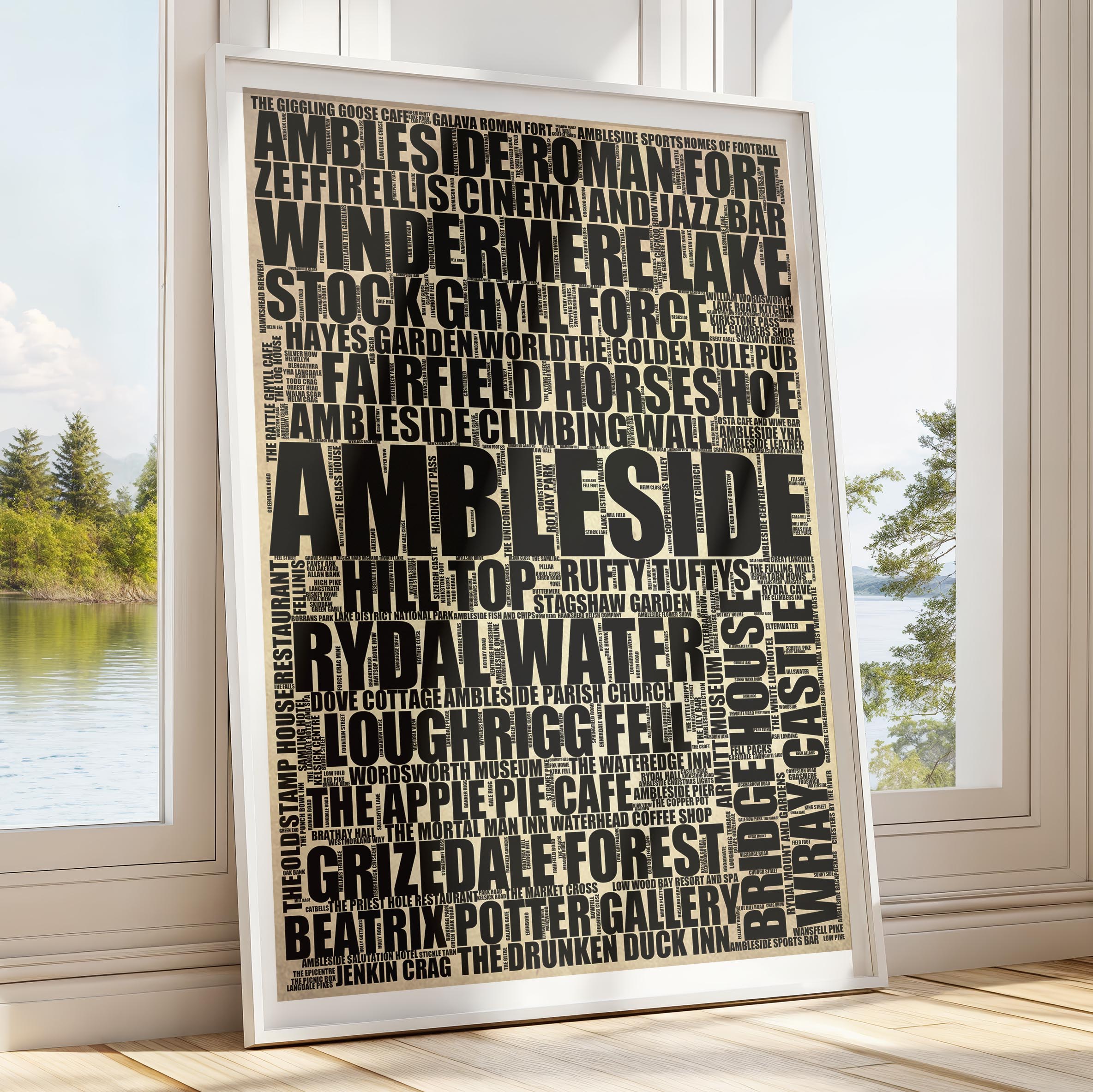 Ambleside - Premium Typographic Word Cloud Prints, Posters & Gifts