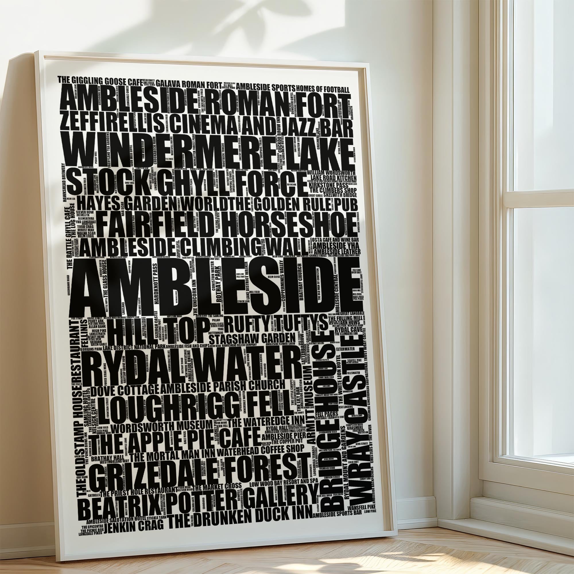 Ambleside - Premium Typographic Word Cloud Prints, Posters & Gifts