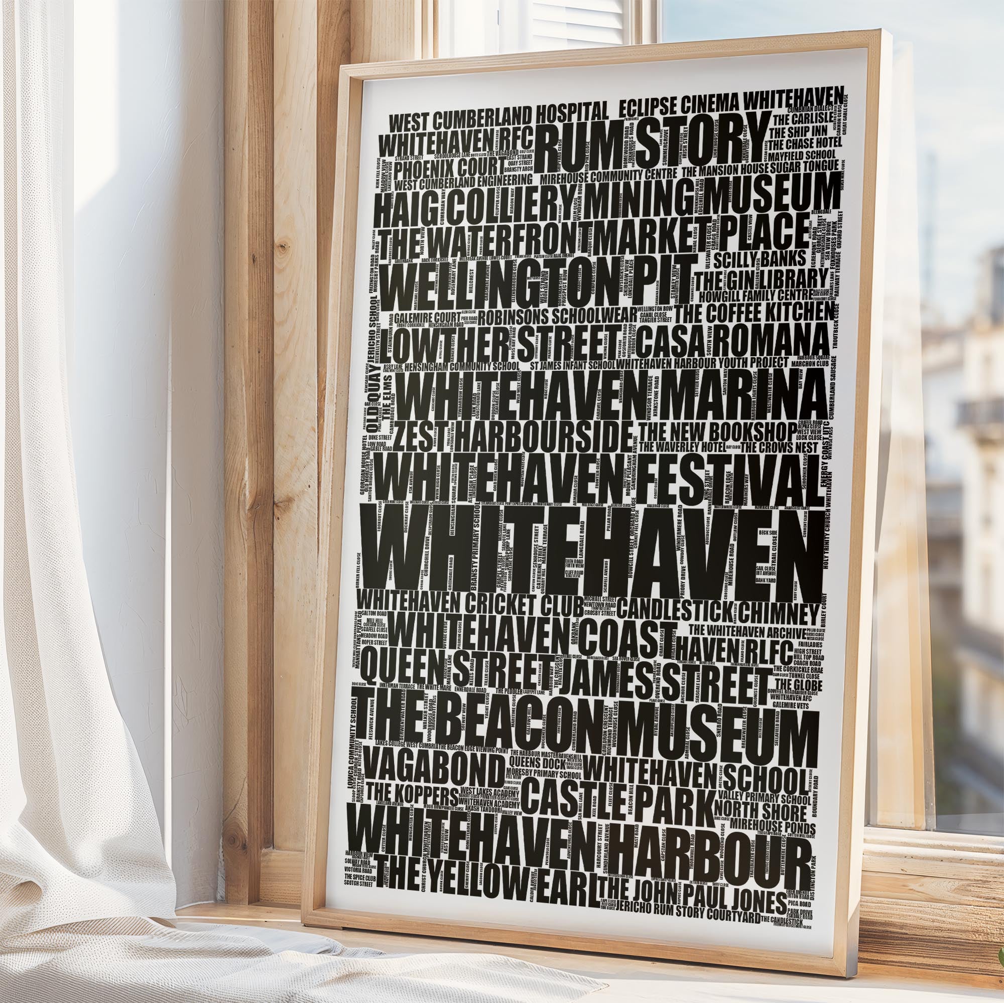 Whitehaven - Premium Typographic Word Cloud Prints, Posters & Gifts