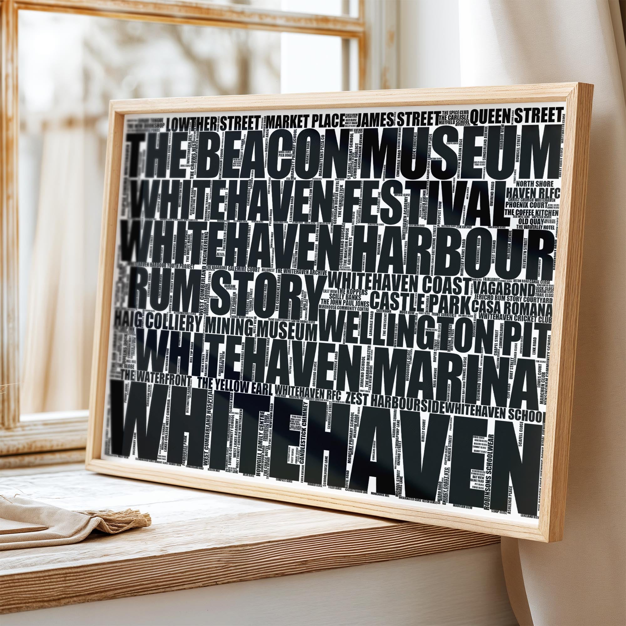 Whitehaven - Premium Typographic Word Cloud Prints, Posters & Gifts